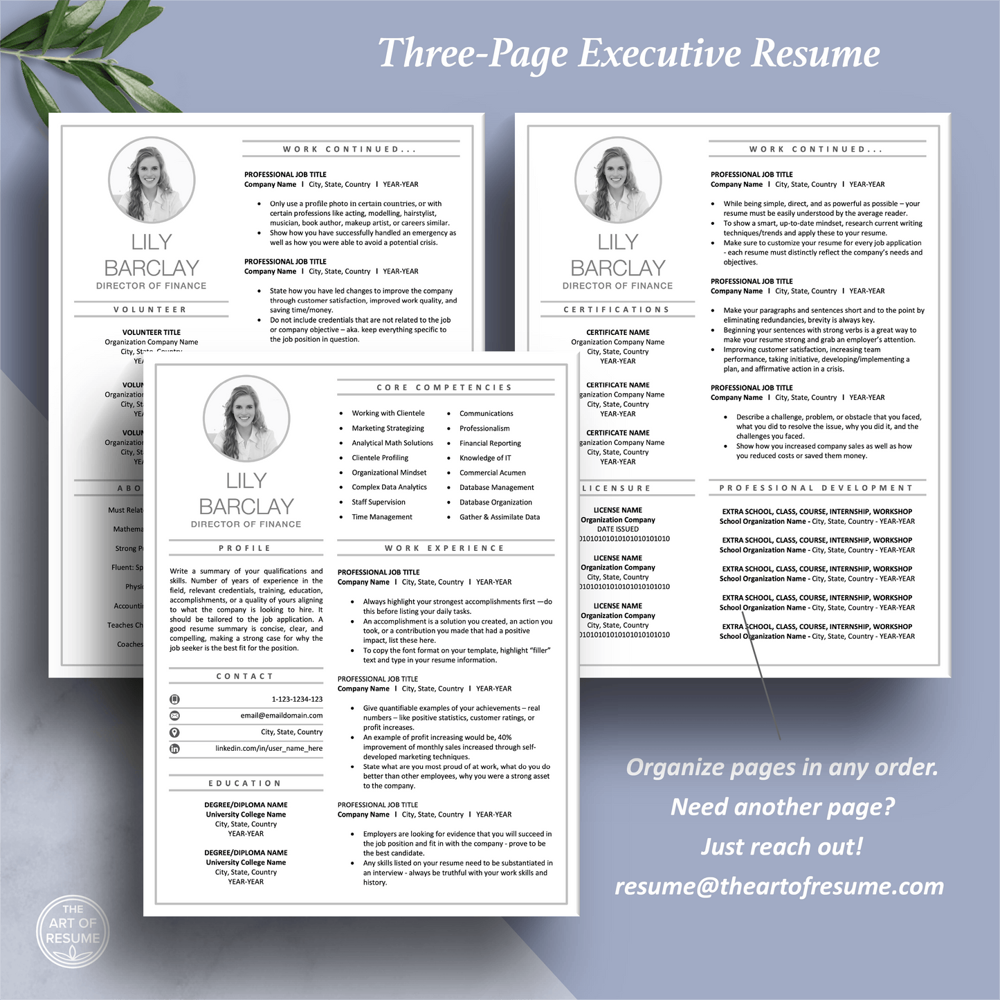 Resume Template Photo | Professional CV Template Download - The Art of Resume