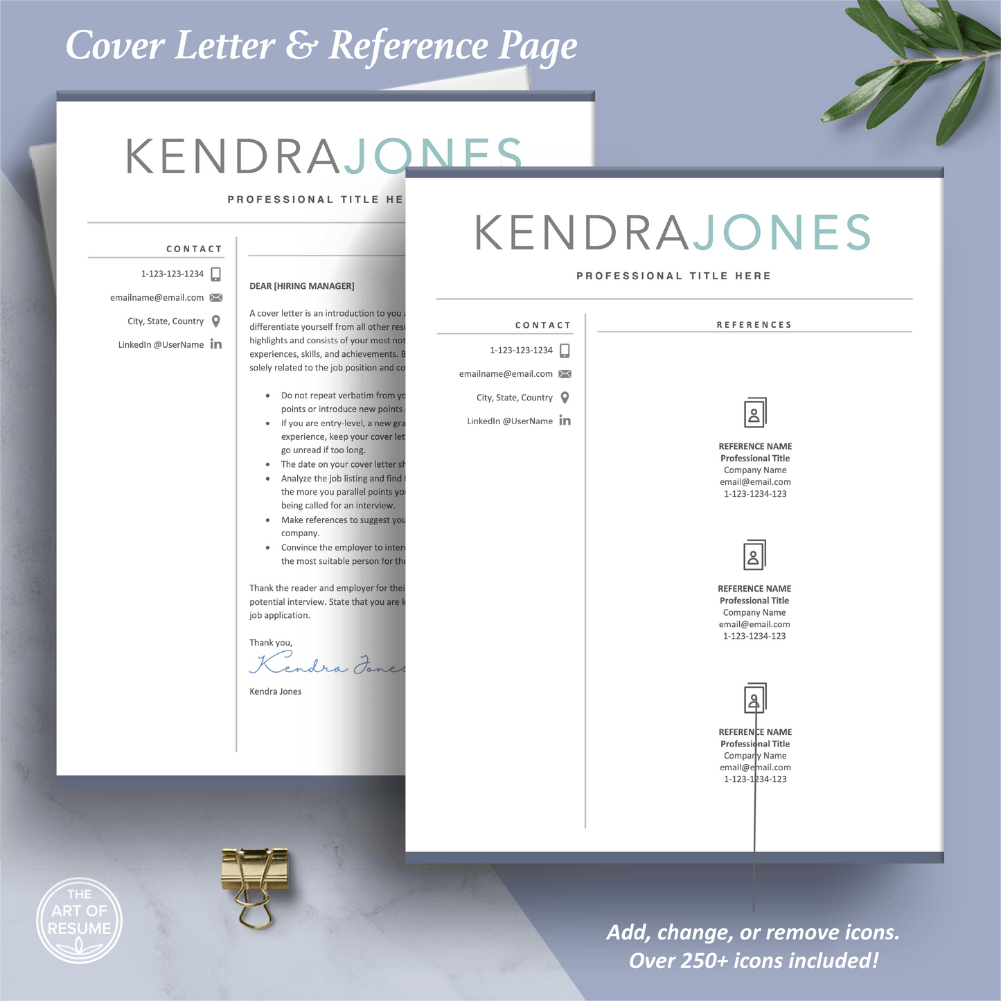 The Art of Resume Templates | Professional Cover Letter and Reference Page Templates Download