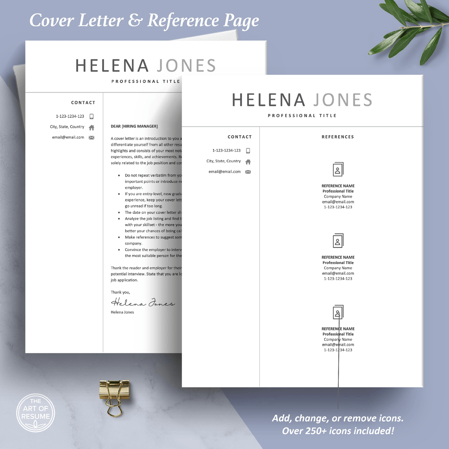 The Art of Resume Templates | Professional Cover Letter and Reference Page Templates Download