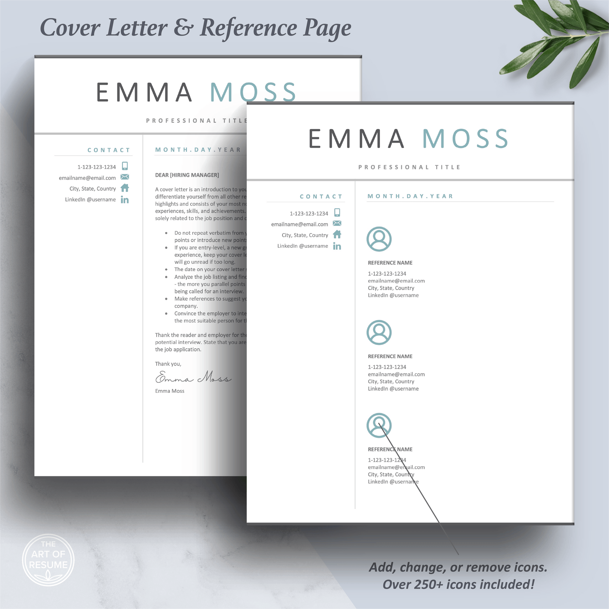Professional Resume Designs | Matching Cover Letter | Free Resume Writing Guide - The Art of Resume