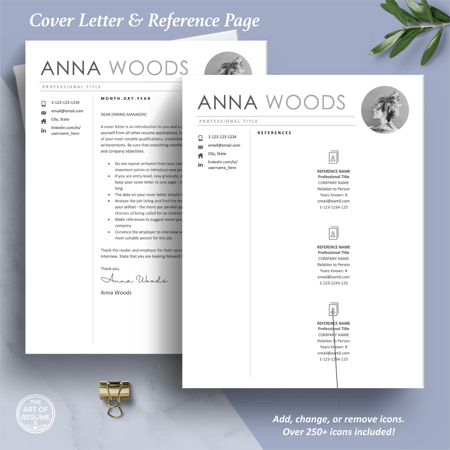 Professional Resume Bundle | Photo Picture Insert - The Art of Resume