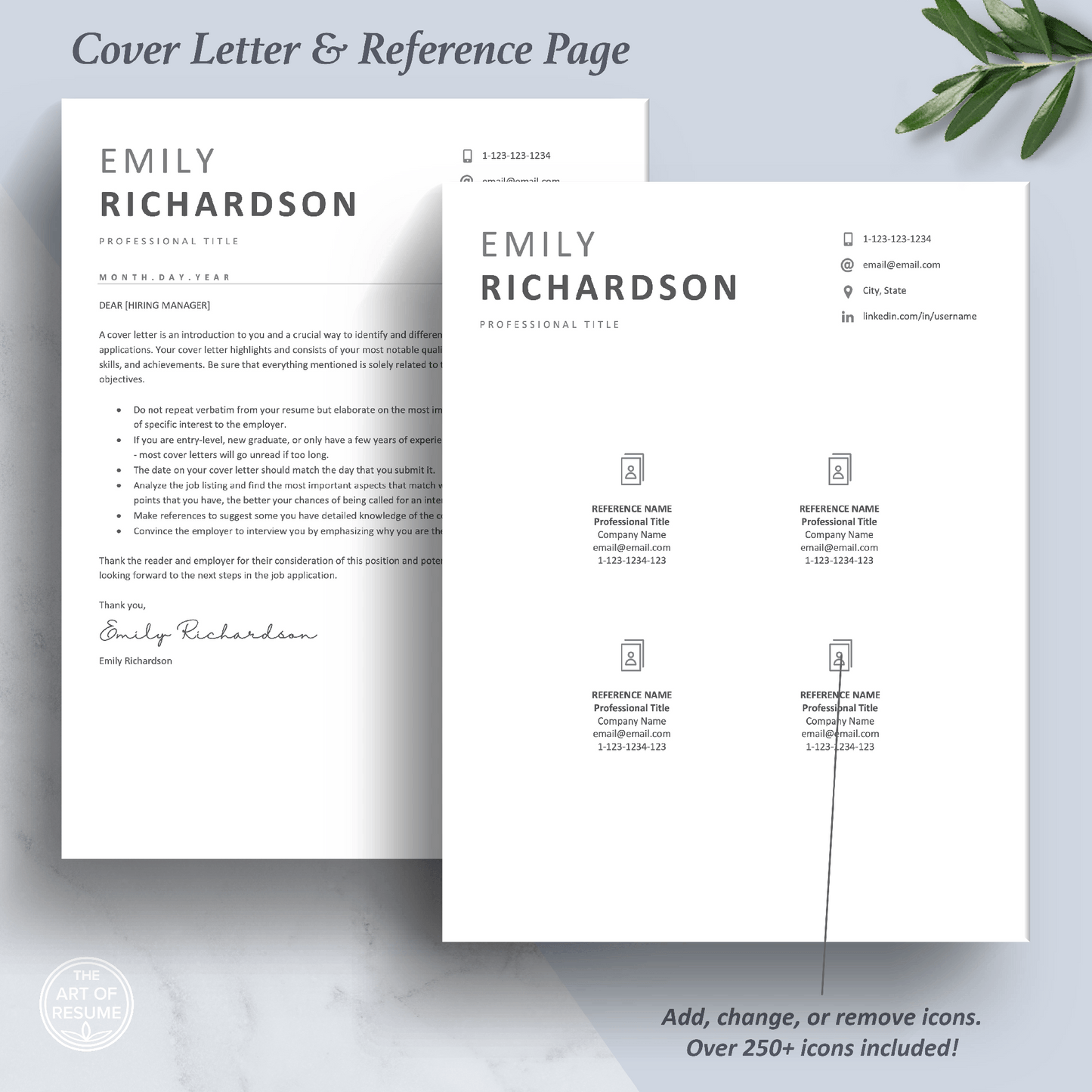 Simple Resume Template | Modern Curriculum Vitae | Executive CV Template - The Art of Resume