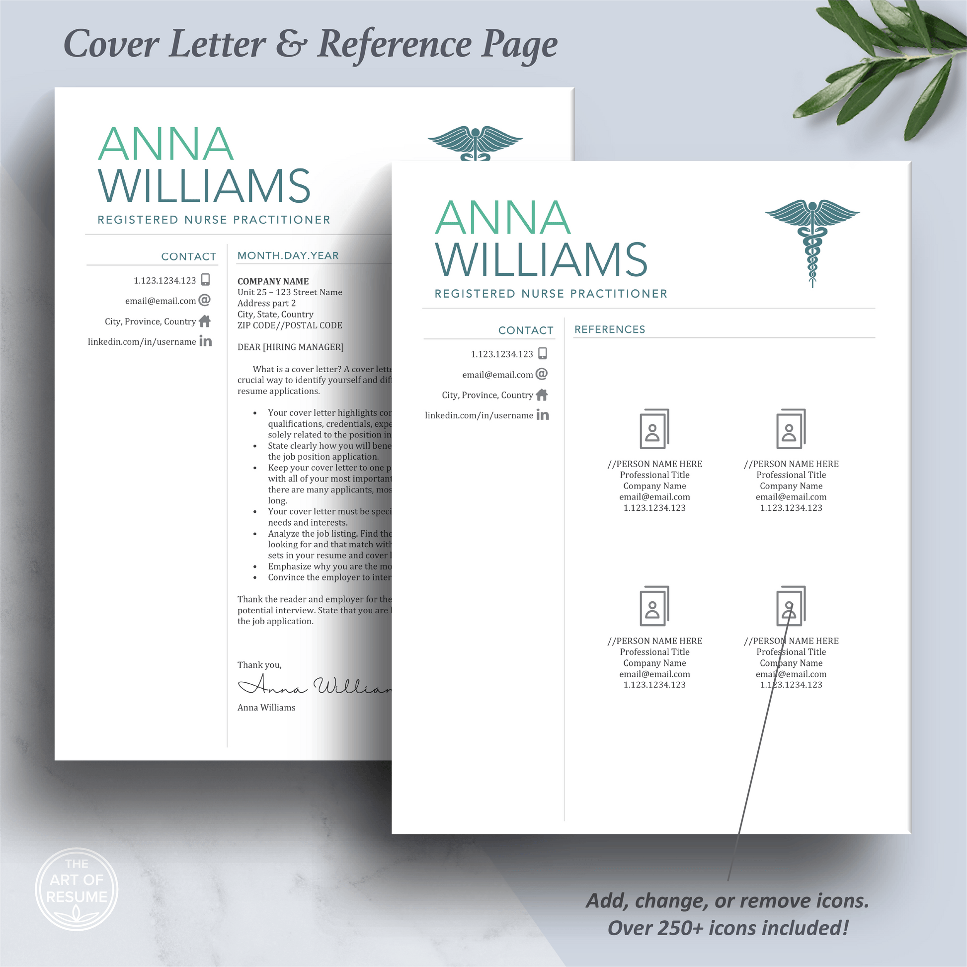 RN Nurse Resume Template | Medical CV | Nursing Student Curriculum Vitae - The Art of Resume
