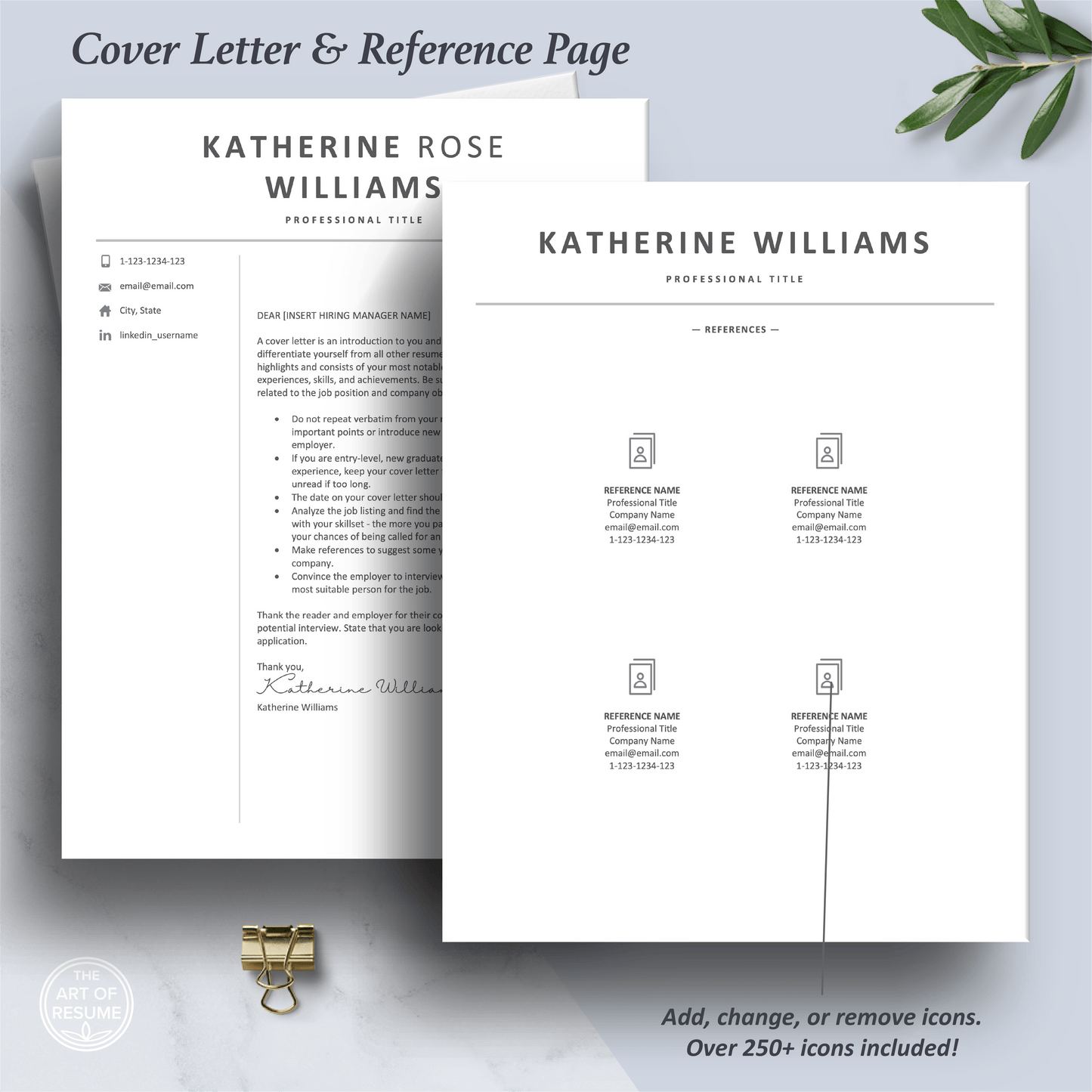 Professional Resume Design | Executive Resume Format | Free Cover Letter - The Art of Resume