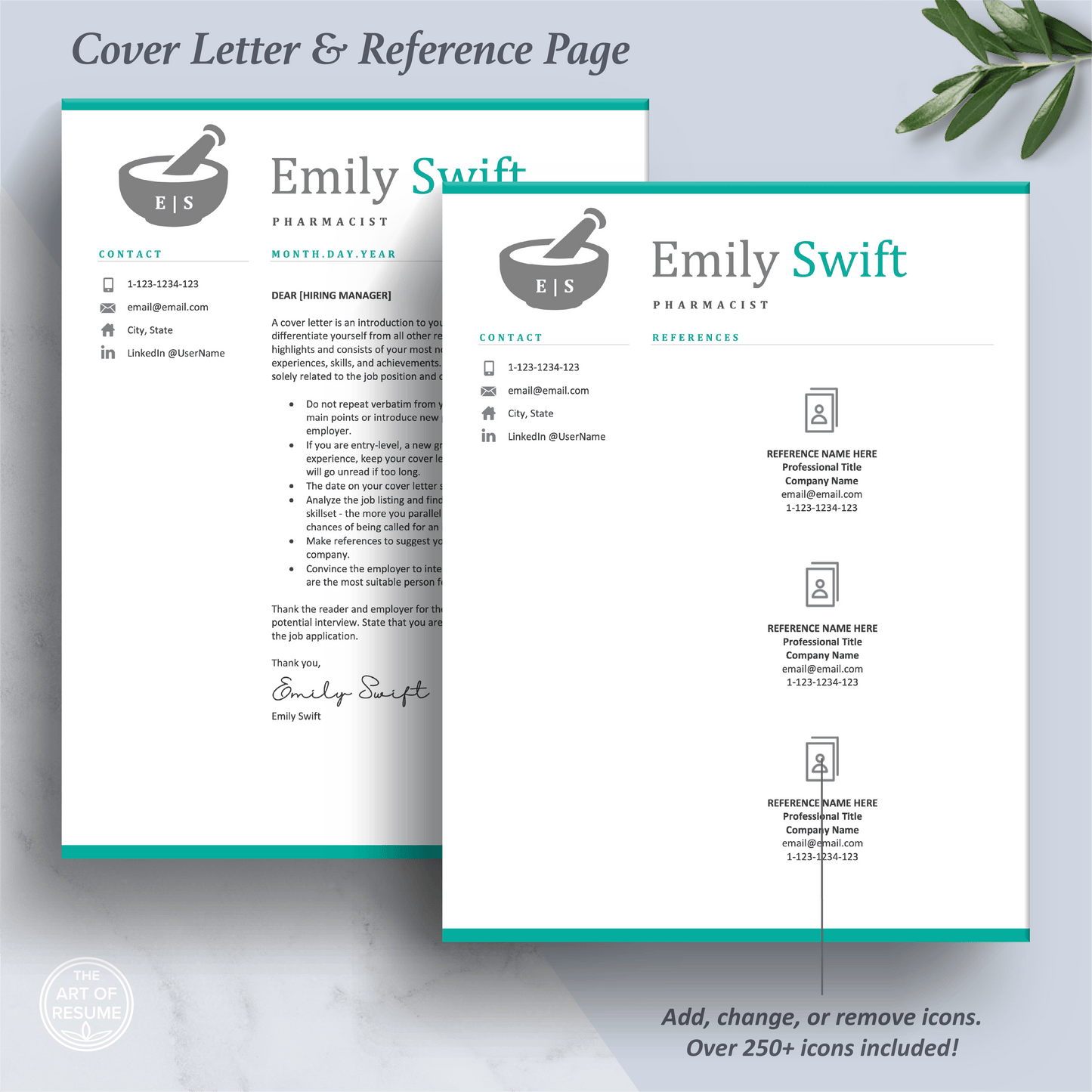 Pharmacist Resume | Pharmacy Template | Medical Physician CV Cover Letter - The Art of Resume