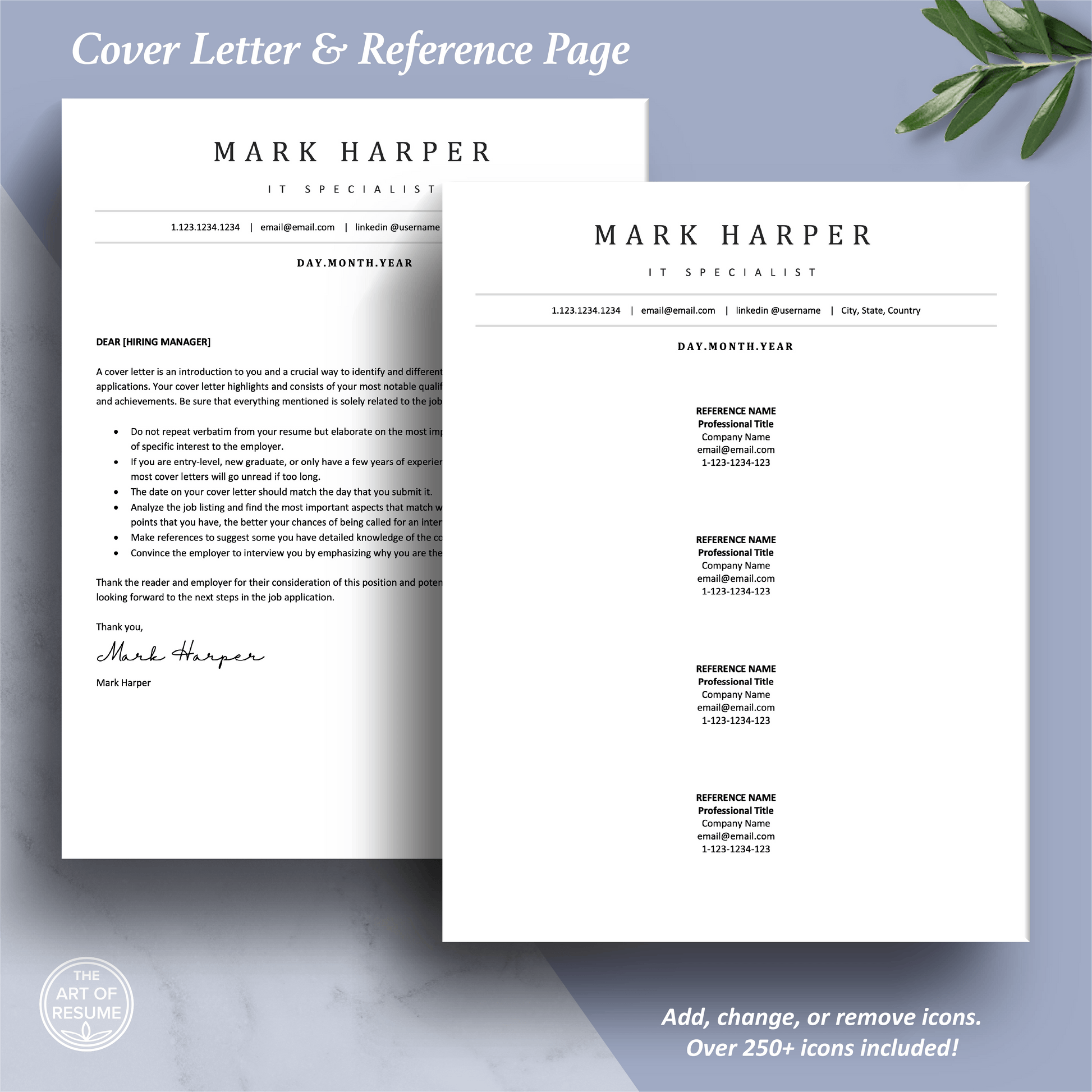 ATS Resume Template Builder | IT Resume with Cover Letter (Executive) - The Art of Resume