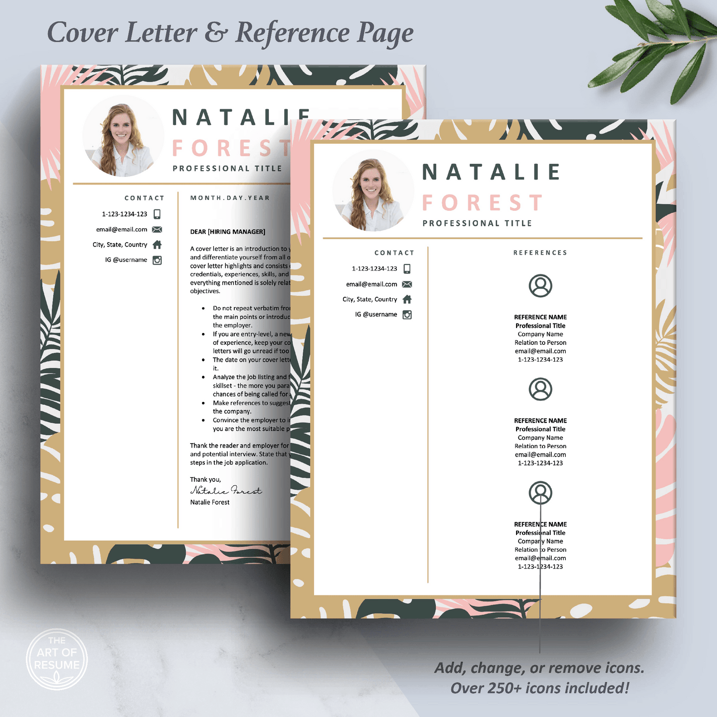 Creative Floral Resume Photo Insert | Stylist, Designer, Fashion, Blogger - The Art of Resume
