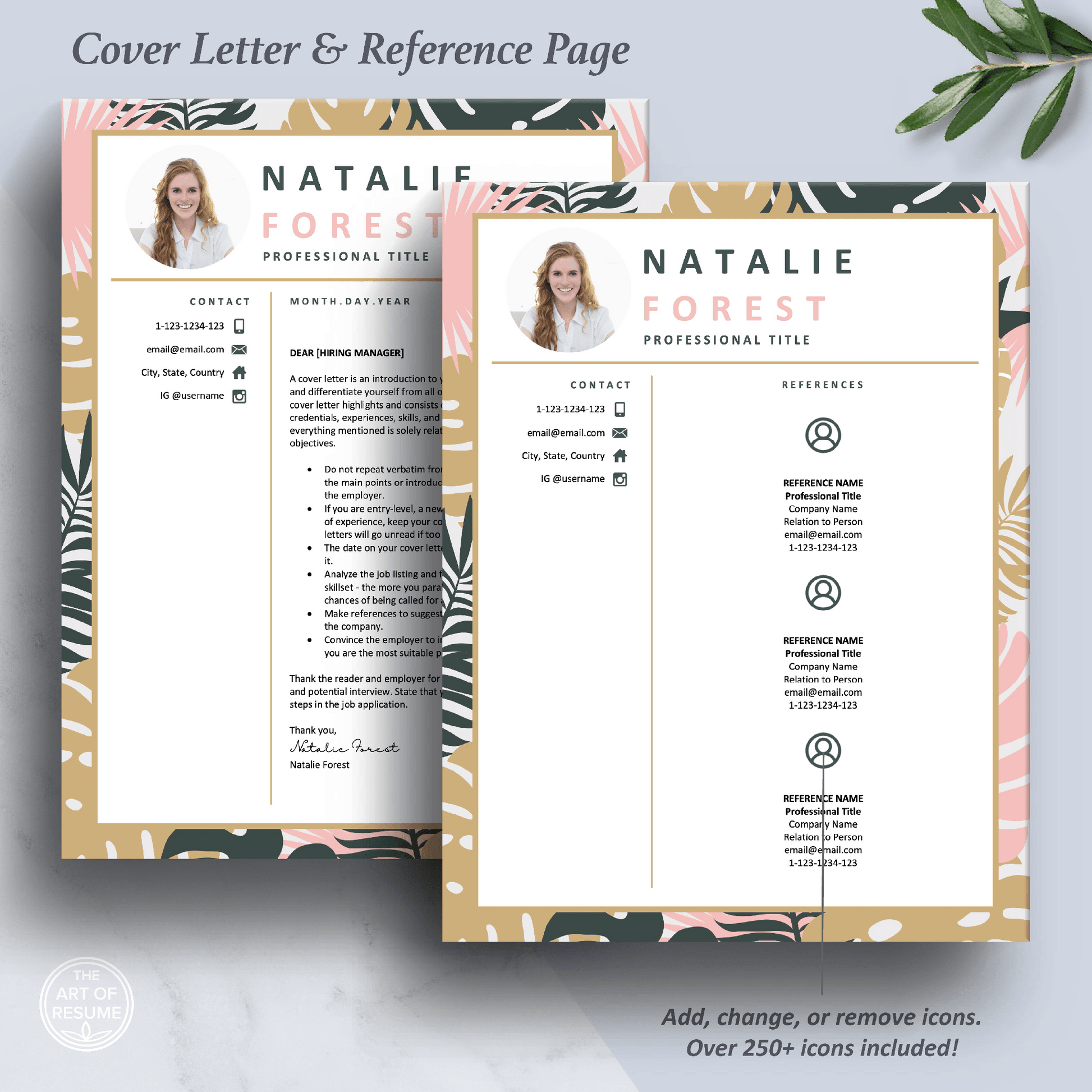 Creative Floral Resume Photo Insert | Stylist, Designer, Fashion, Blogger - The Art of Resume