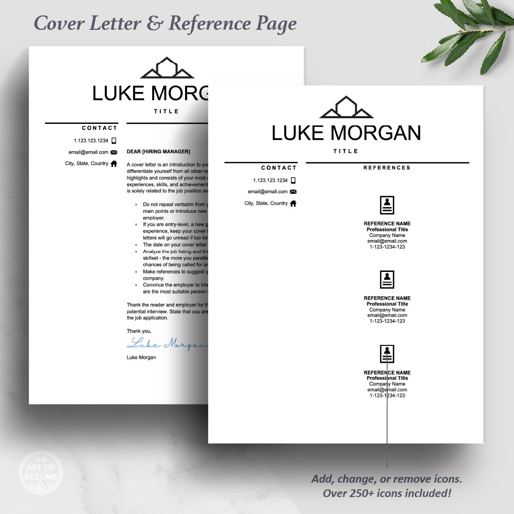 The Art of Resume | Construction, Architect, Real Estate Agent, Realtor, Interior Designer Resume CV Template Design| Cover Letter and Reference Page Templates