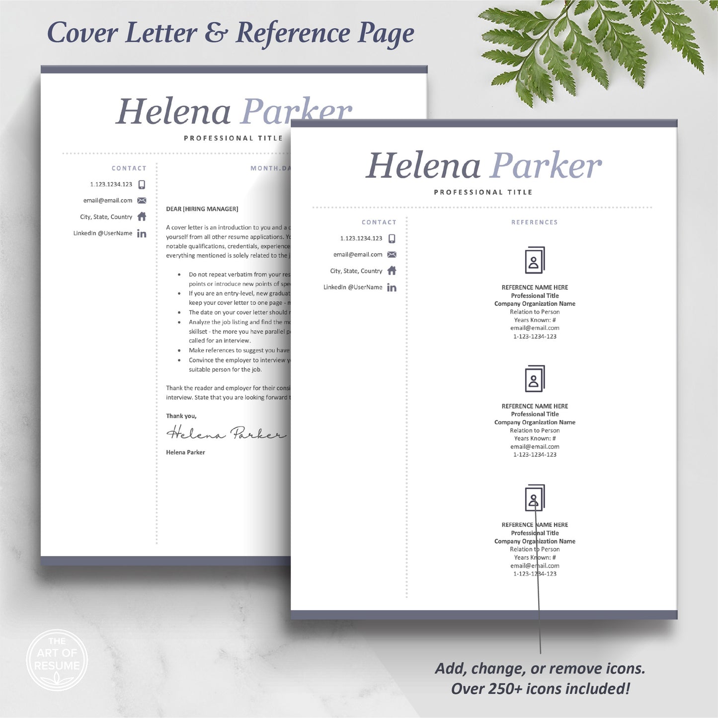 The Art of Resume Templates | Professional Cover Letter and Reference Page Templates Download