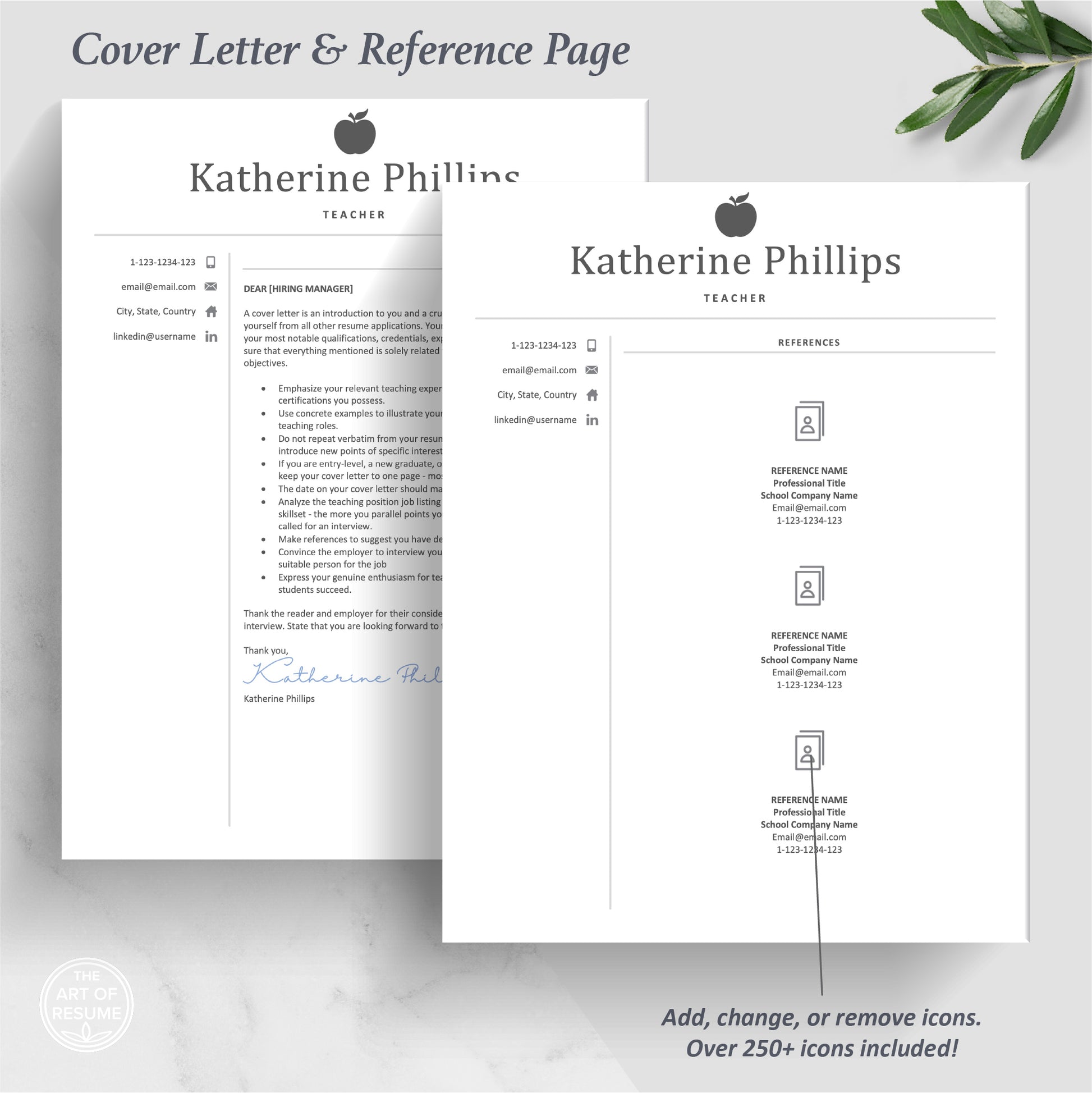 Teacher Resume Template | Teaching CV Template | Educator Resume - The Art of Resume