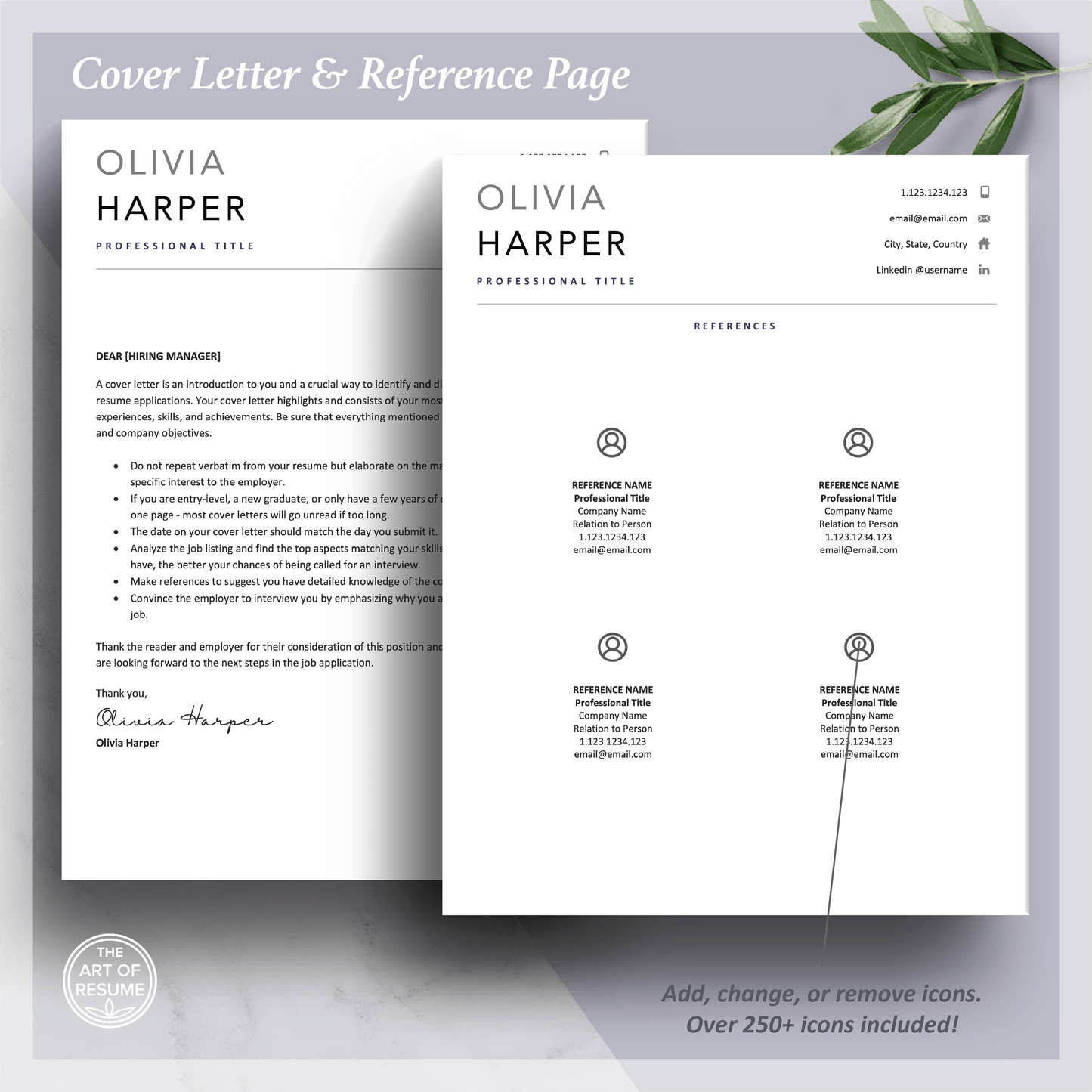 Executive Resume Template | Simple Professional CV Template | Free Cover Letter - The Art of Resume