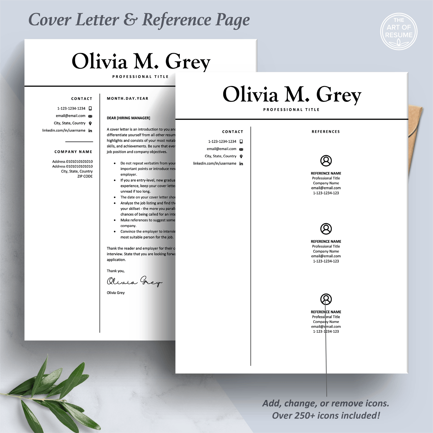 Professional Resume Design | Modern CV Printable | Resume Writing Guide - The Art of Resume