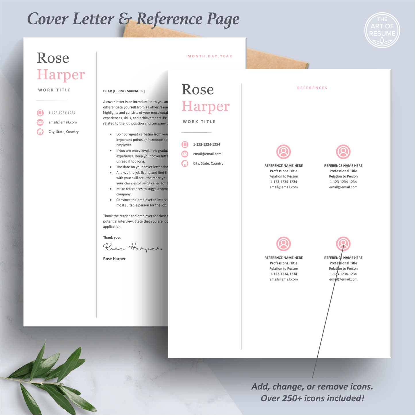 The Art of Resume Templates | Student Graduate Cover Letter and Reference Page Templates Download