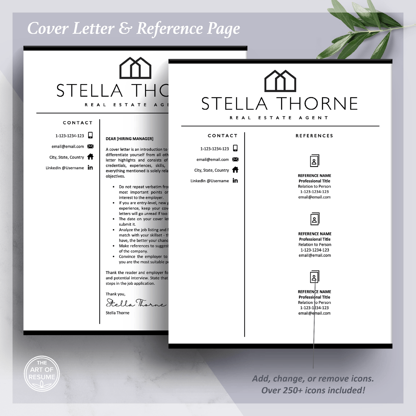 Realtor Resume CV Template | Real Estate Agent Resume | Cover Letter - The Art of Resume