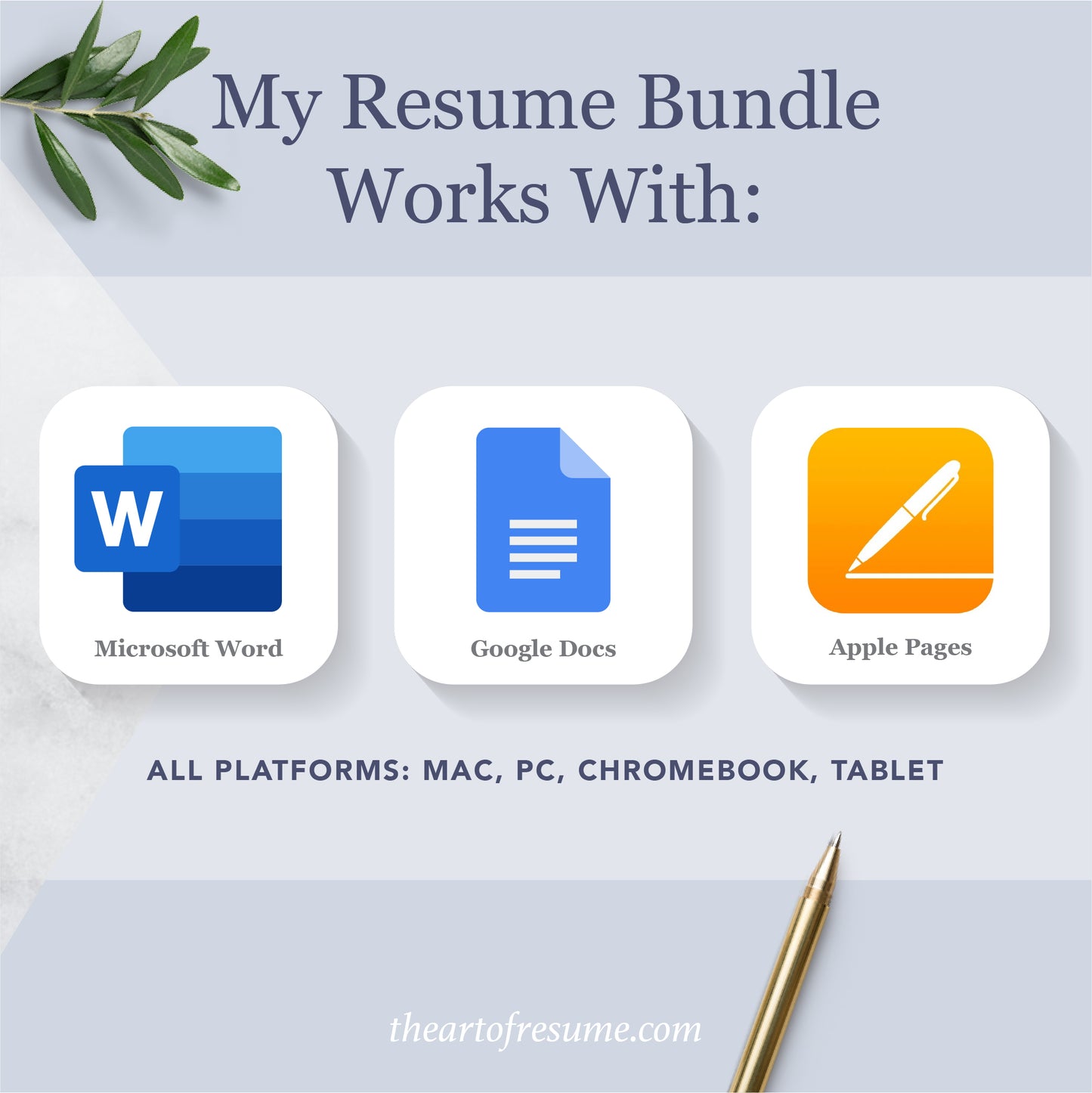 The Art of Resume Templates | ATS Friendly Compatible Resume CV Design Template Bundle, Instant Download Bundle for Google Docs, Apple Pages, Microsoft Word, Mac, PC, Chromebook, Tablet