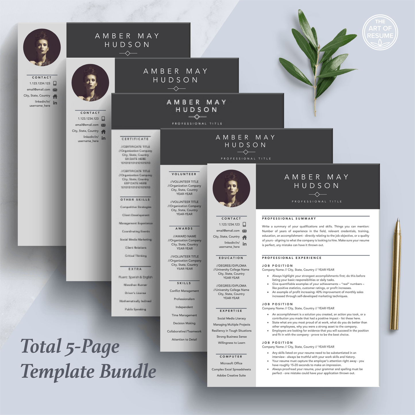 Creative Resume Design with Photo | Stylist CV - The Art of Resume