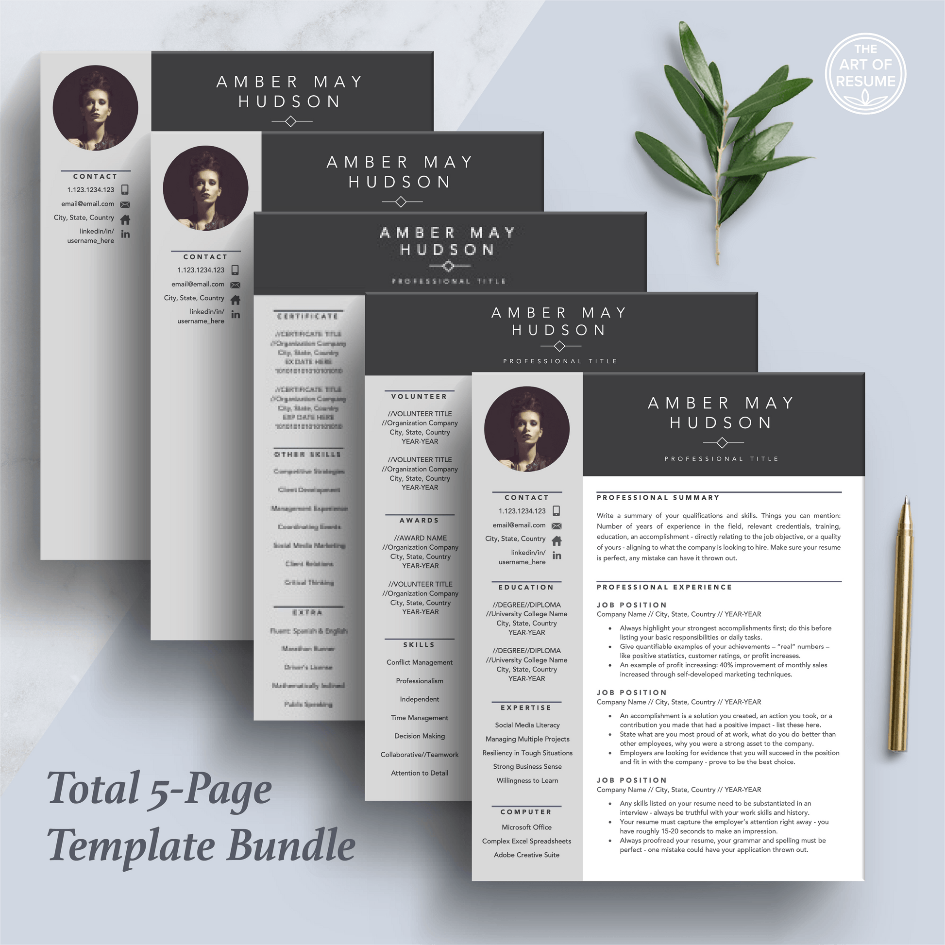 Creative Resume Design with Photo | Stylist CV - The Art of Resume