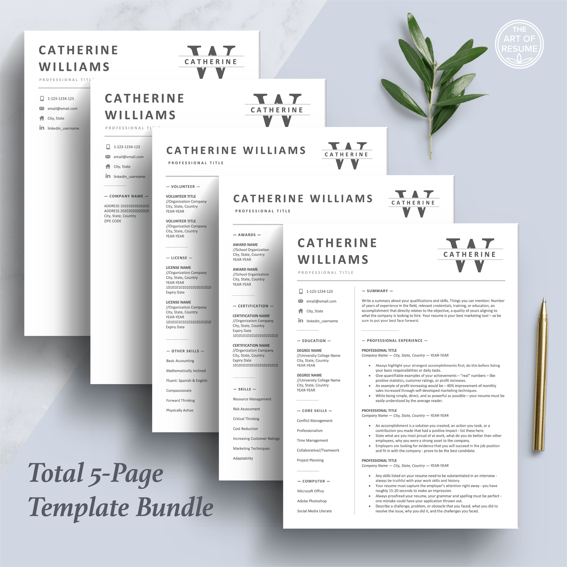 Simple Resume Template | Modern CV Design | Curriculum Vitae - The Art of Resume