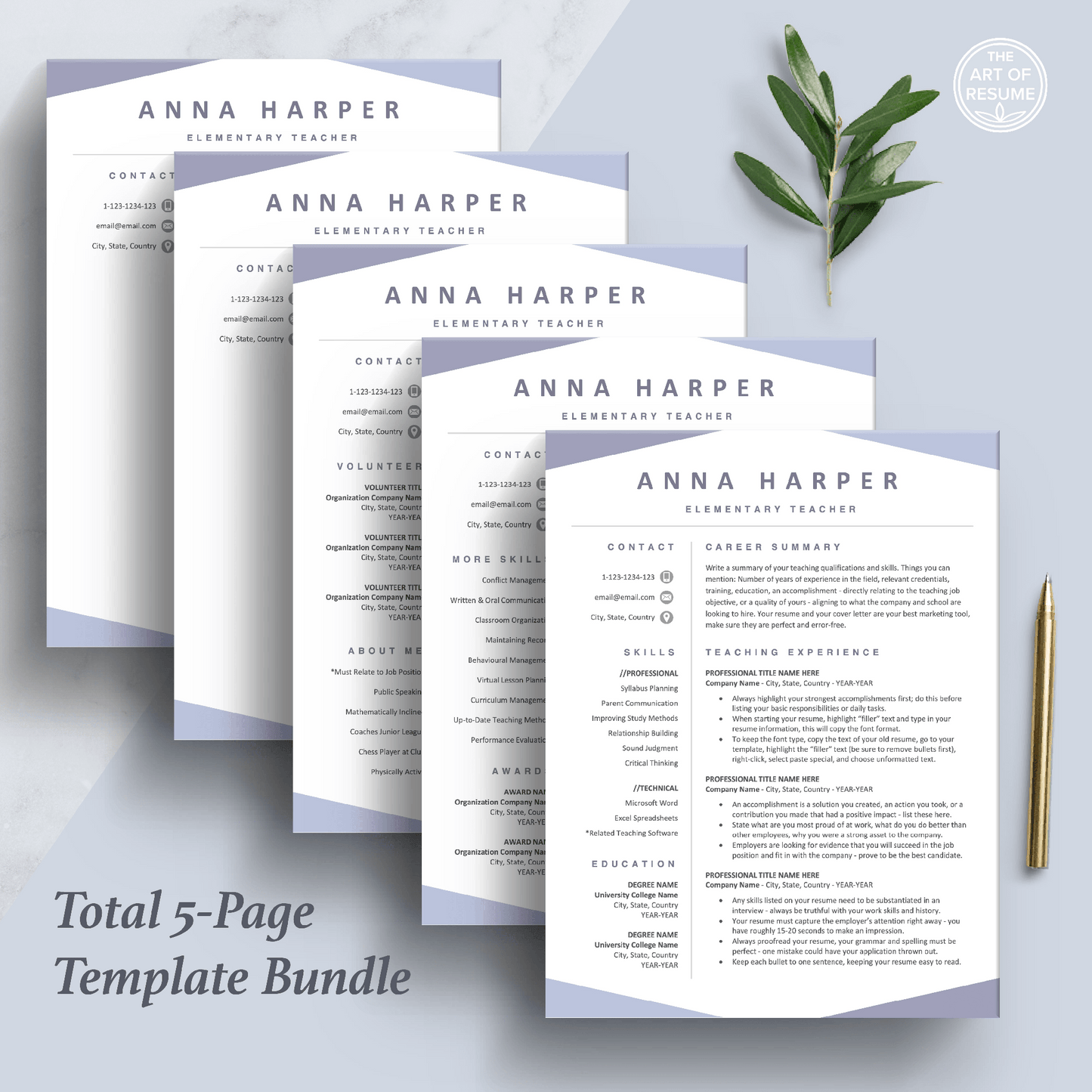 Teacher Resume Template | Resumes for Teaching Educator Professional - The Art of Resume