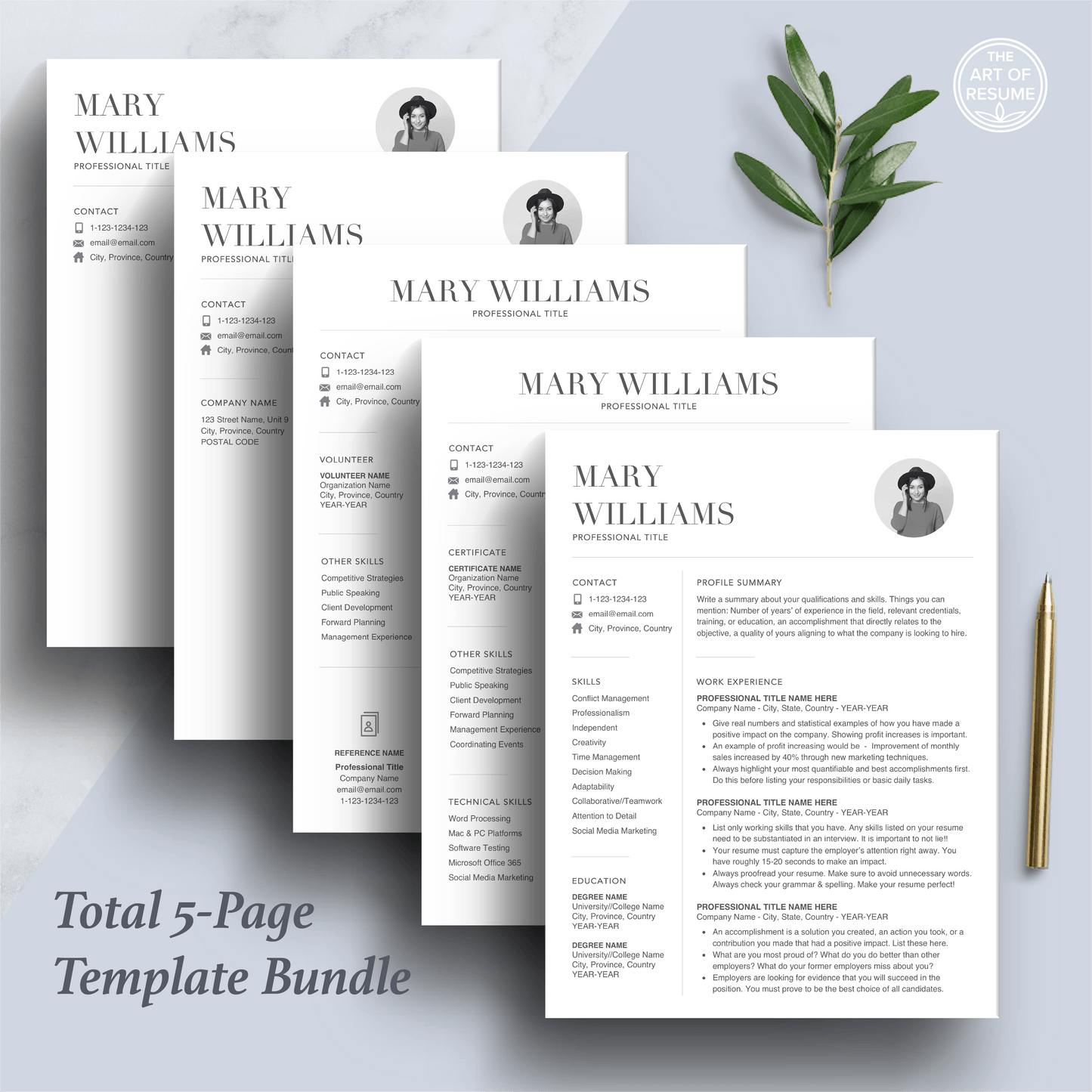 Simple Resume with Photo | Modern Resume Design | Professional Resumes - The Art of Resume