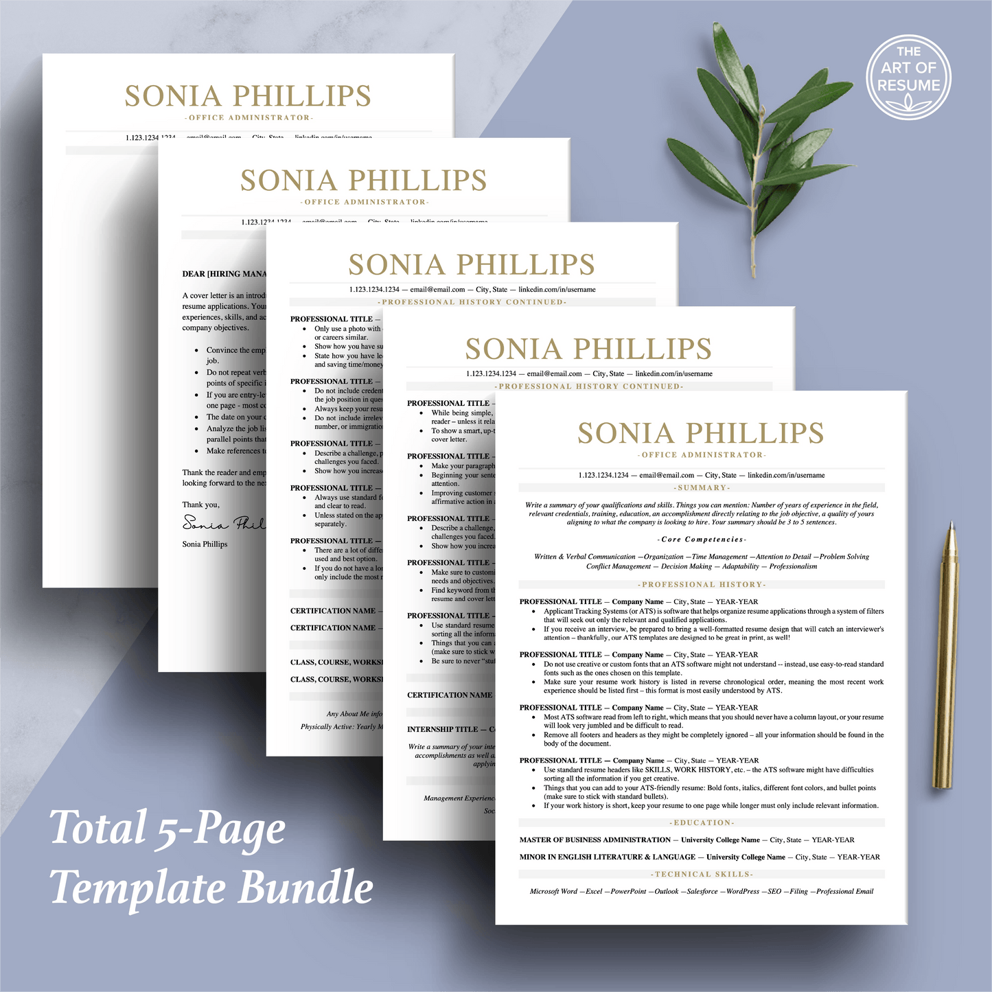ATS Friendly Resume | Resume CV Design Bundle - The Art of Resume