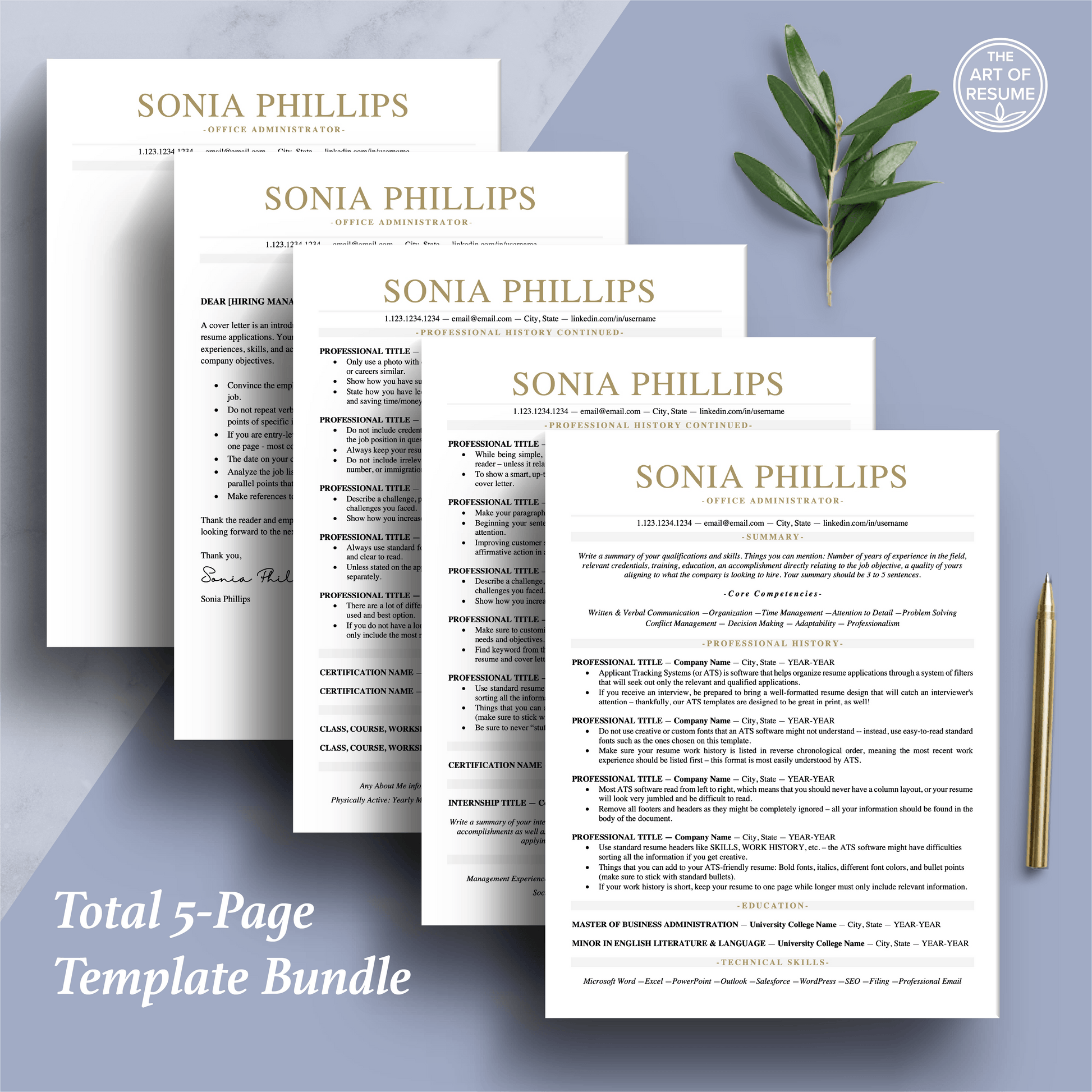 ATS Friendly Resume | Resume CV Design Bundle - The Art of Resume