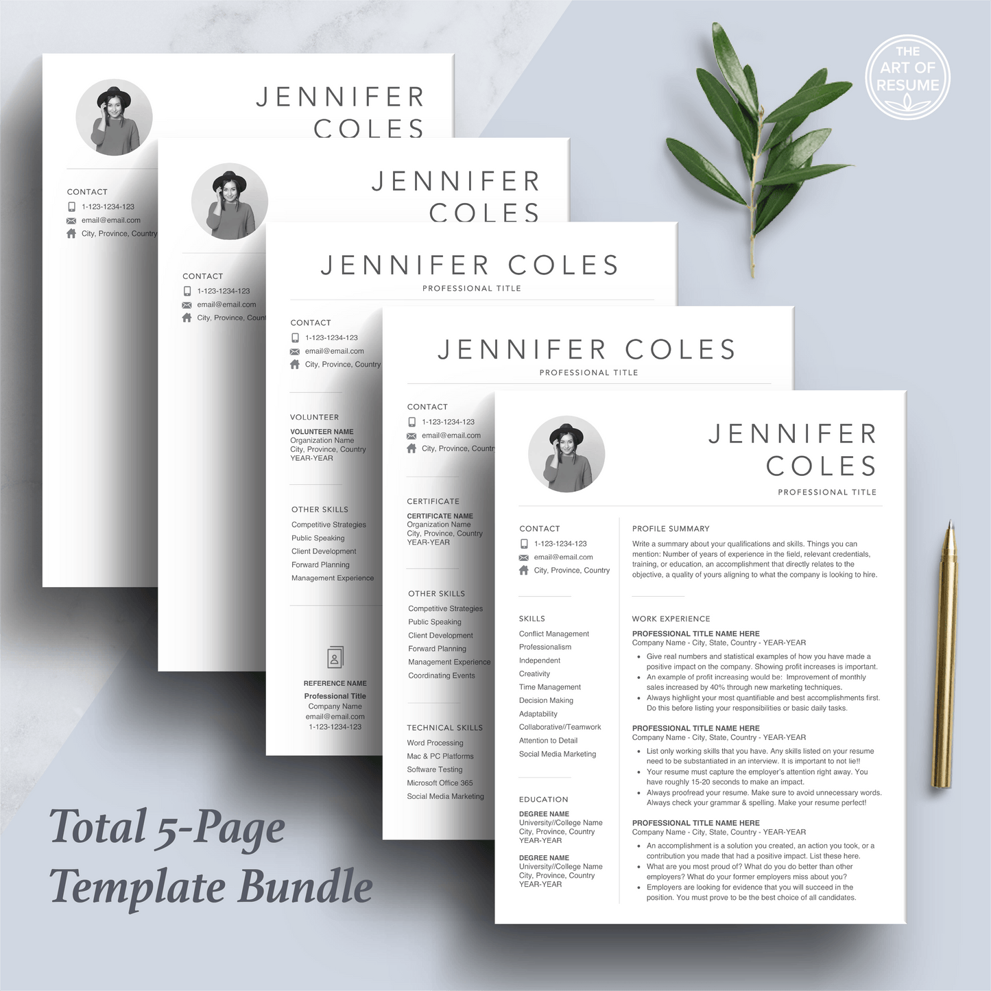 Creative Resume with Photo | Professional Resume Bundle - The Art of Resume