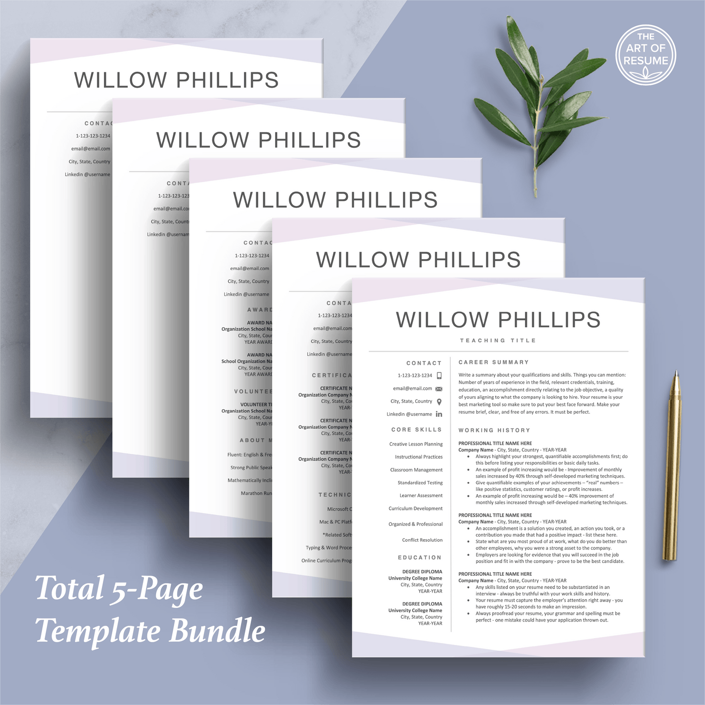 Resume Template Maker | Fully Editable Resume Template | Executive CV Download - The Art of Resume