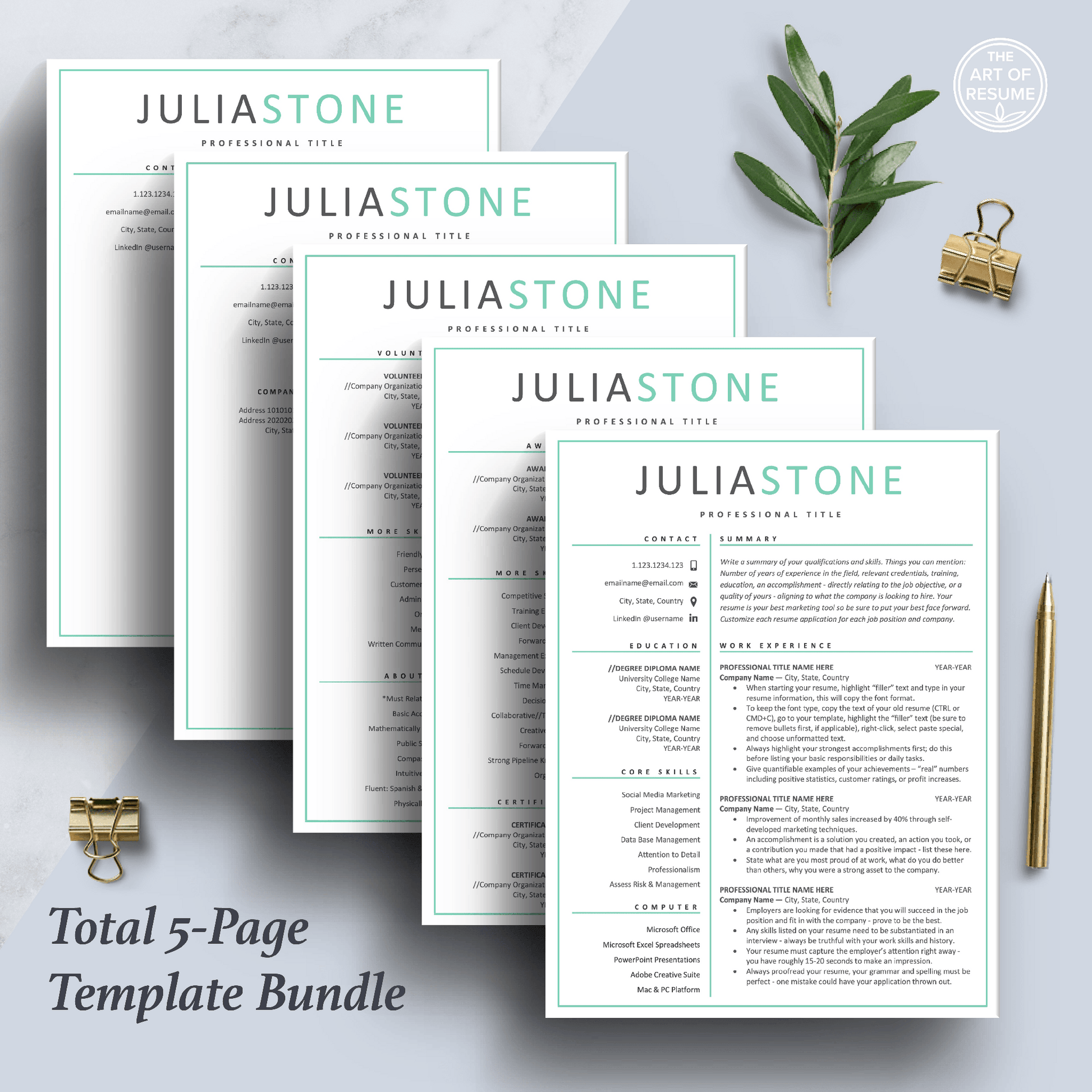 Professional Resume Templates | Free Resume Designs Included (Simple) - The Art of Resume