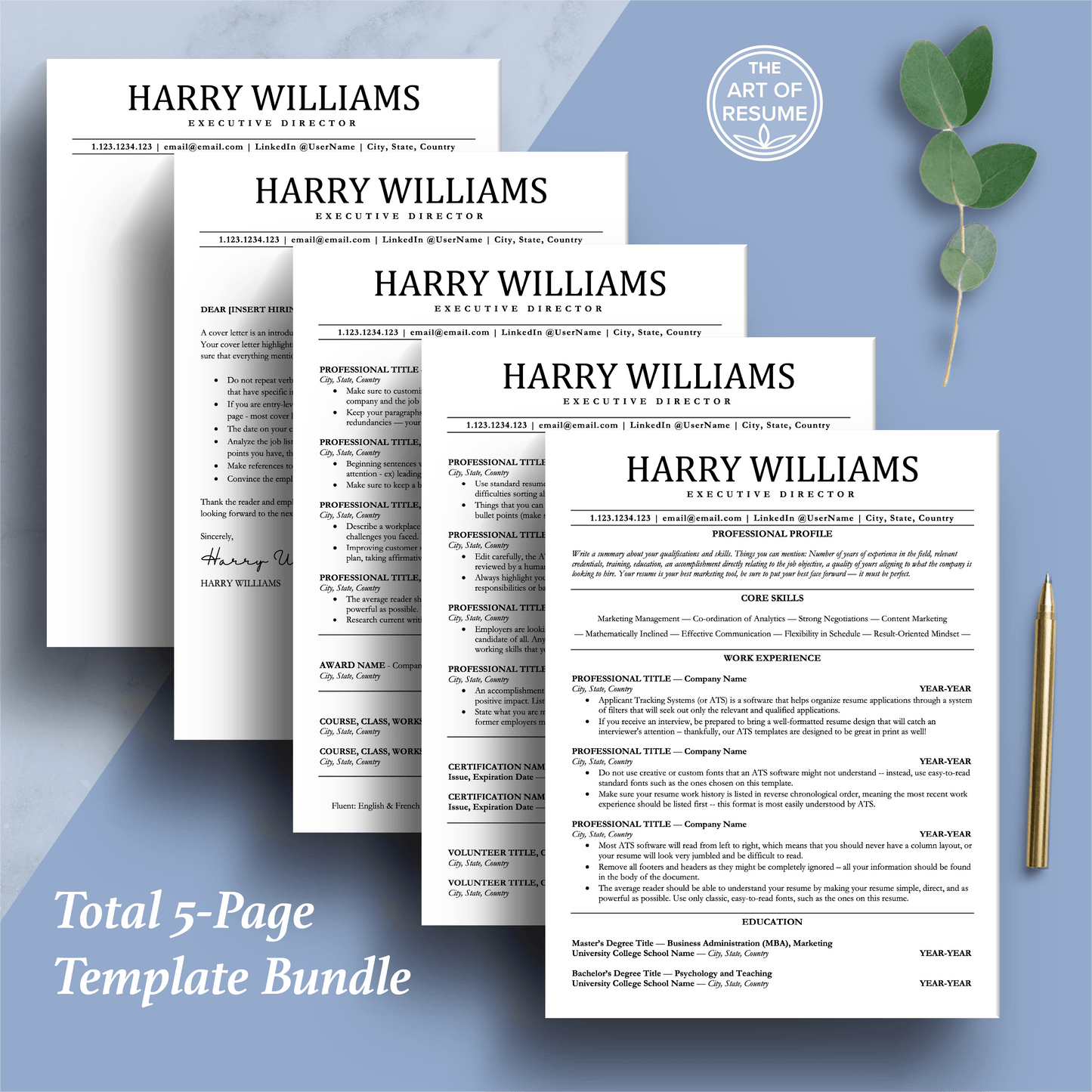 ATS Resume Template Bundle (Applicant Tracking System-Friendly) - The Art of Resume