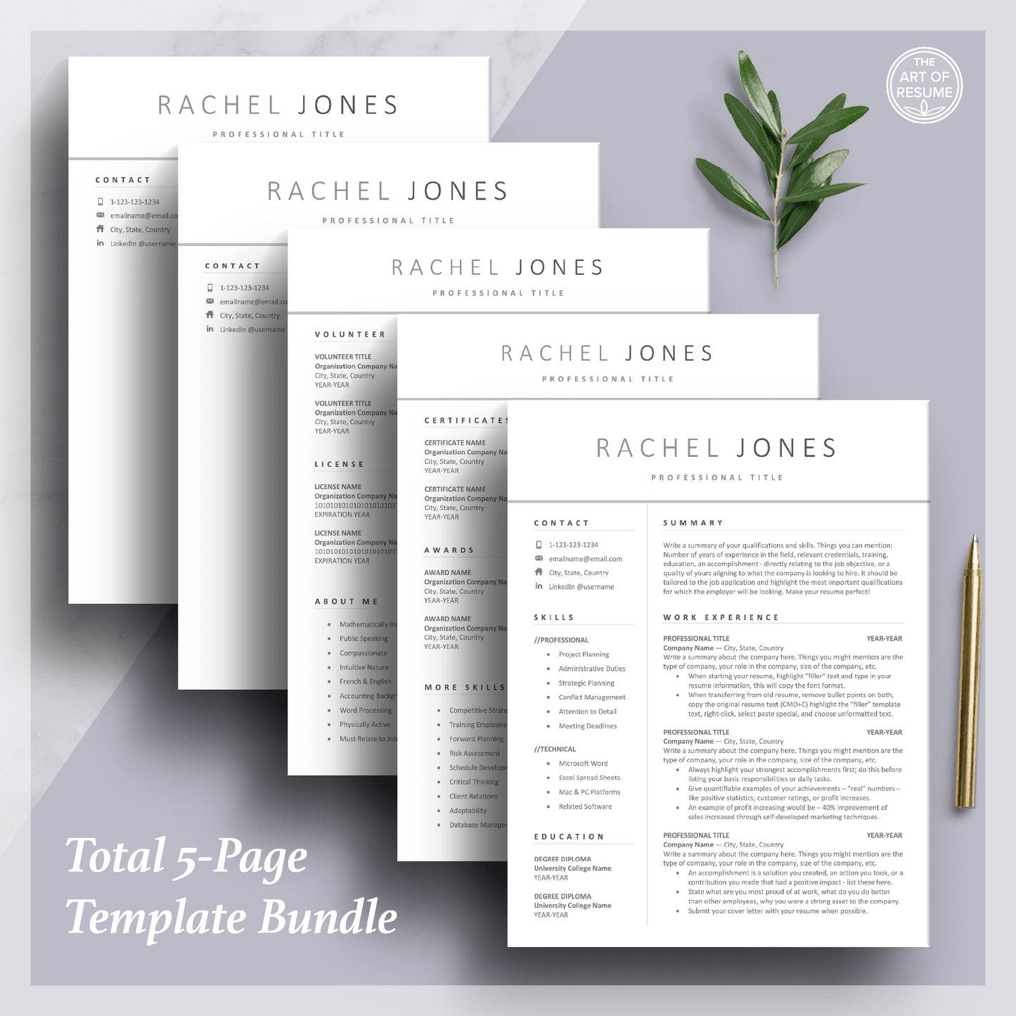 Simple Resume Template | Professional Resume for Any Career - Student CV - The Art of Resume