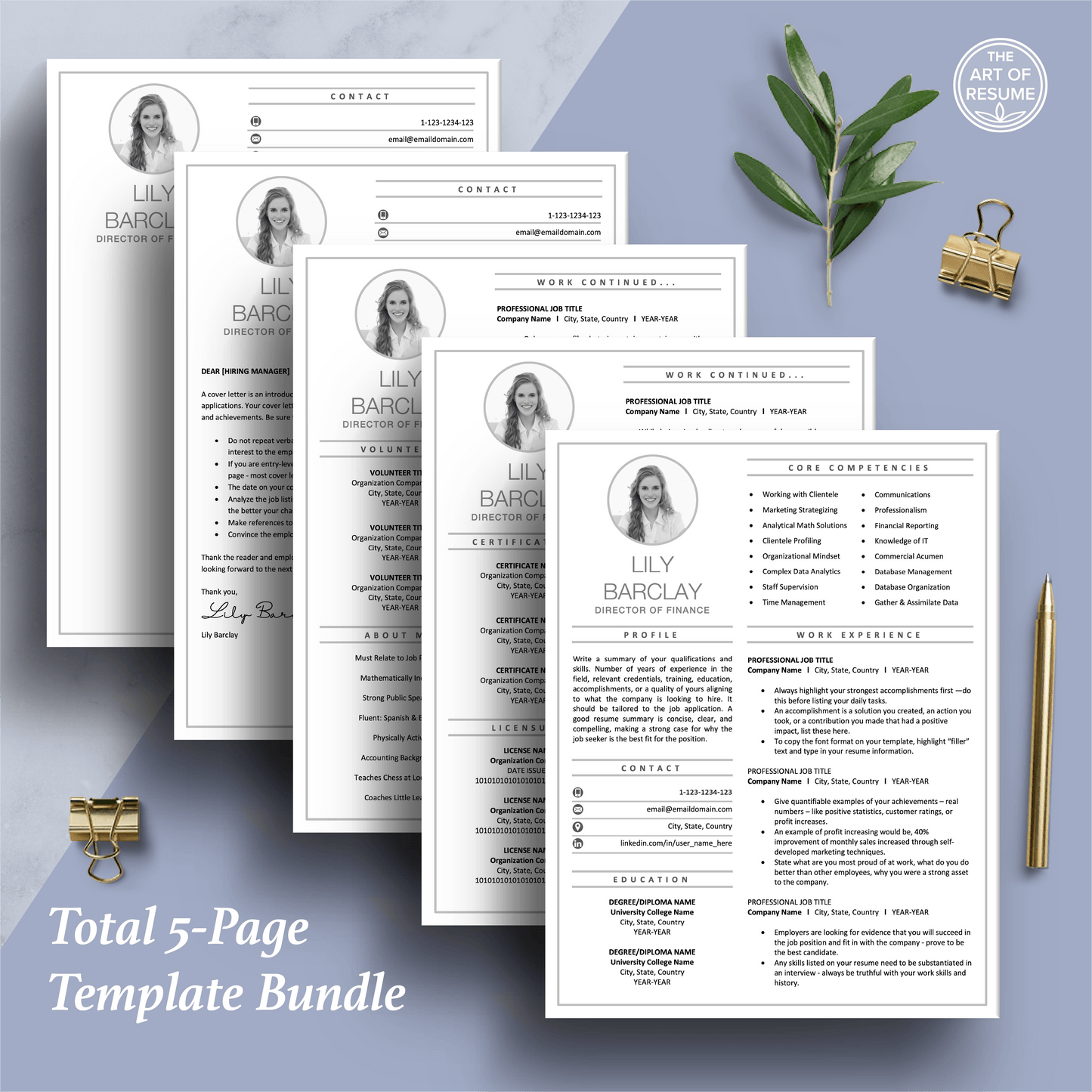 Resume Template Photo | Professional CV Template Download - The Art of Resume