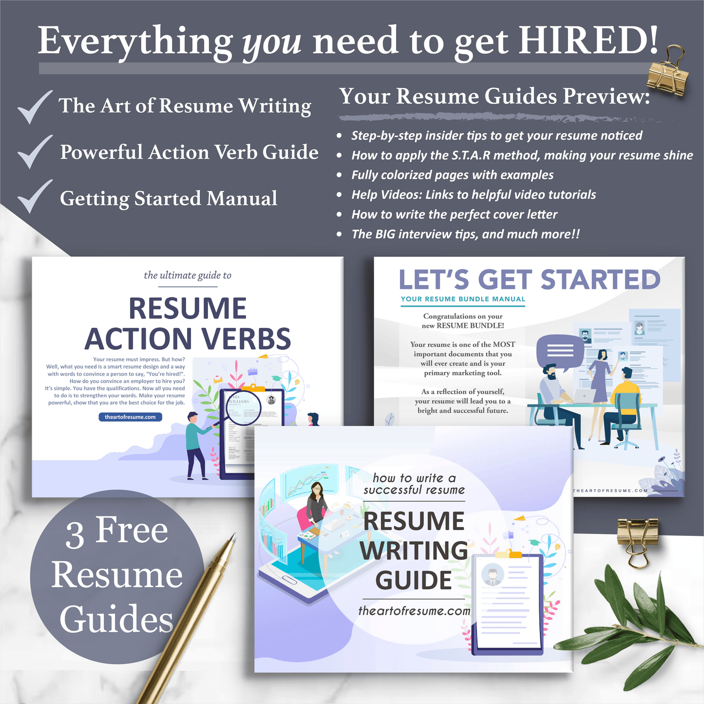 Professional Resume Template | Navy Blue CV Template Design - The Art of Resume