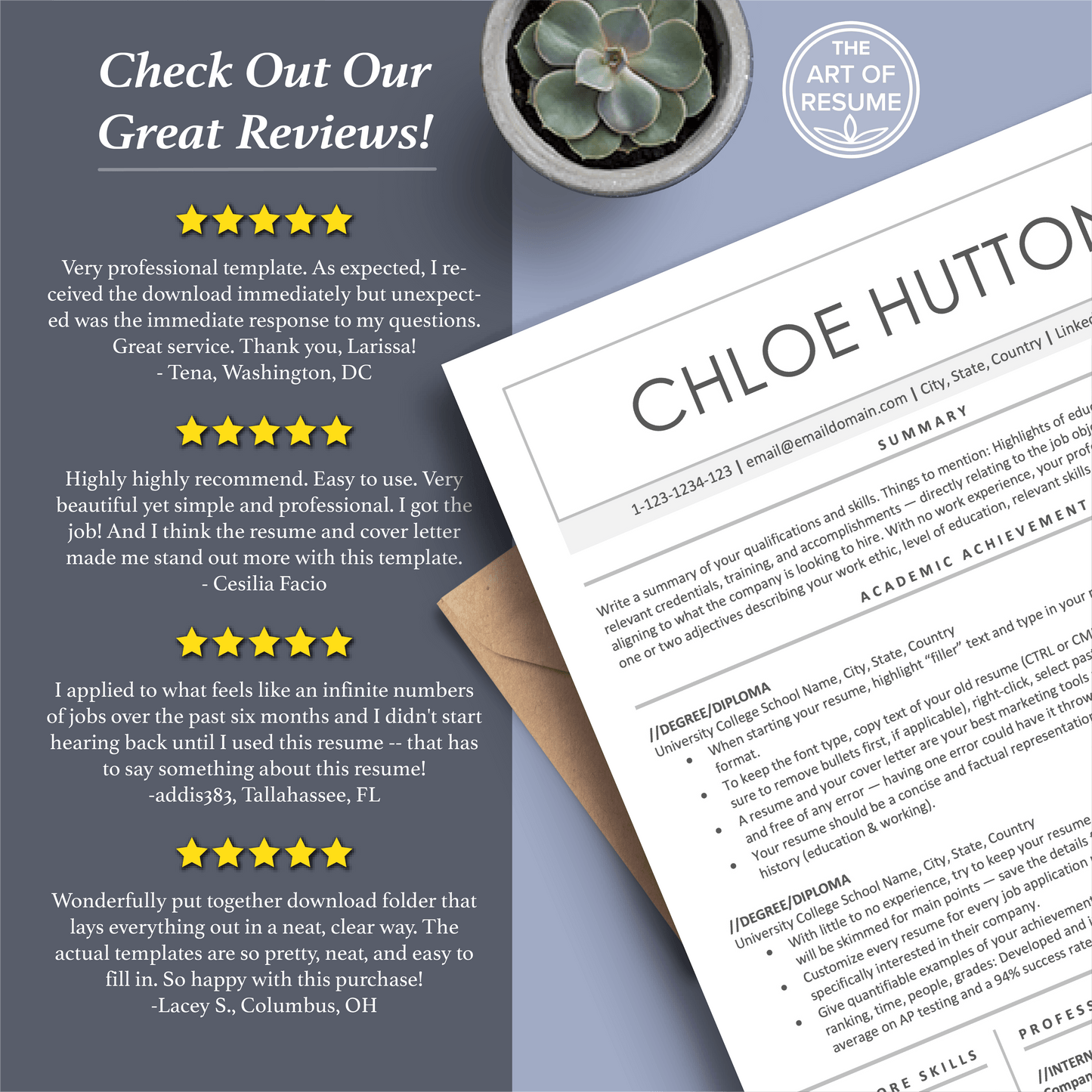 The Art of Resume Templates | Professional Best Resume CV Templates Online 5-Star Reviews
