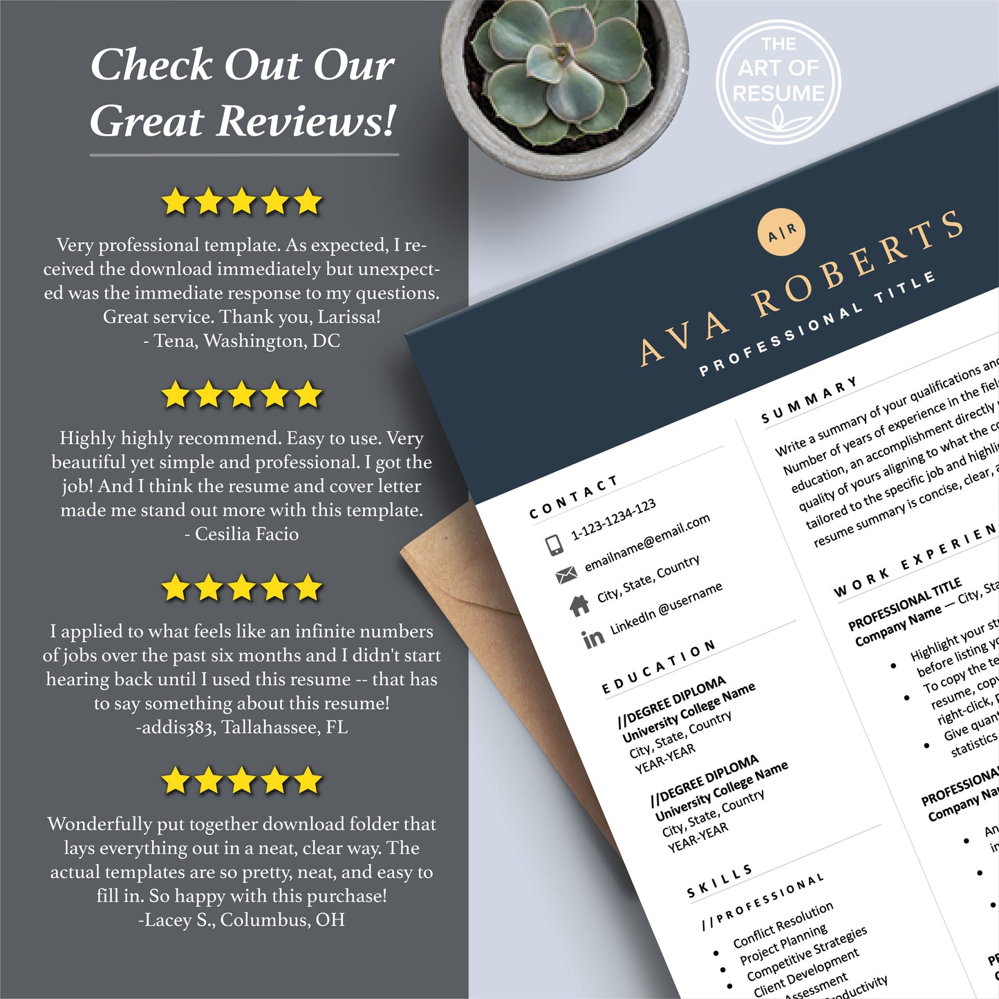 The Art of Resume Templates | Professional Best Resume CV Templates Online 5-Star Reviews