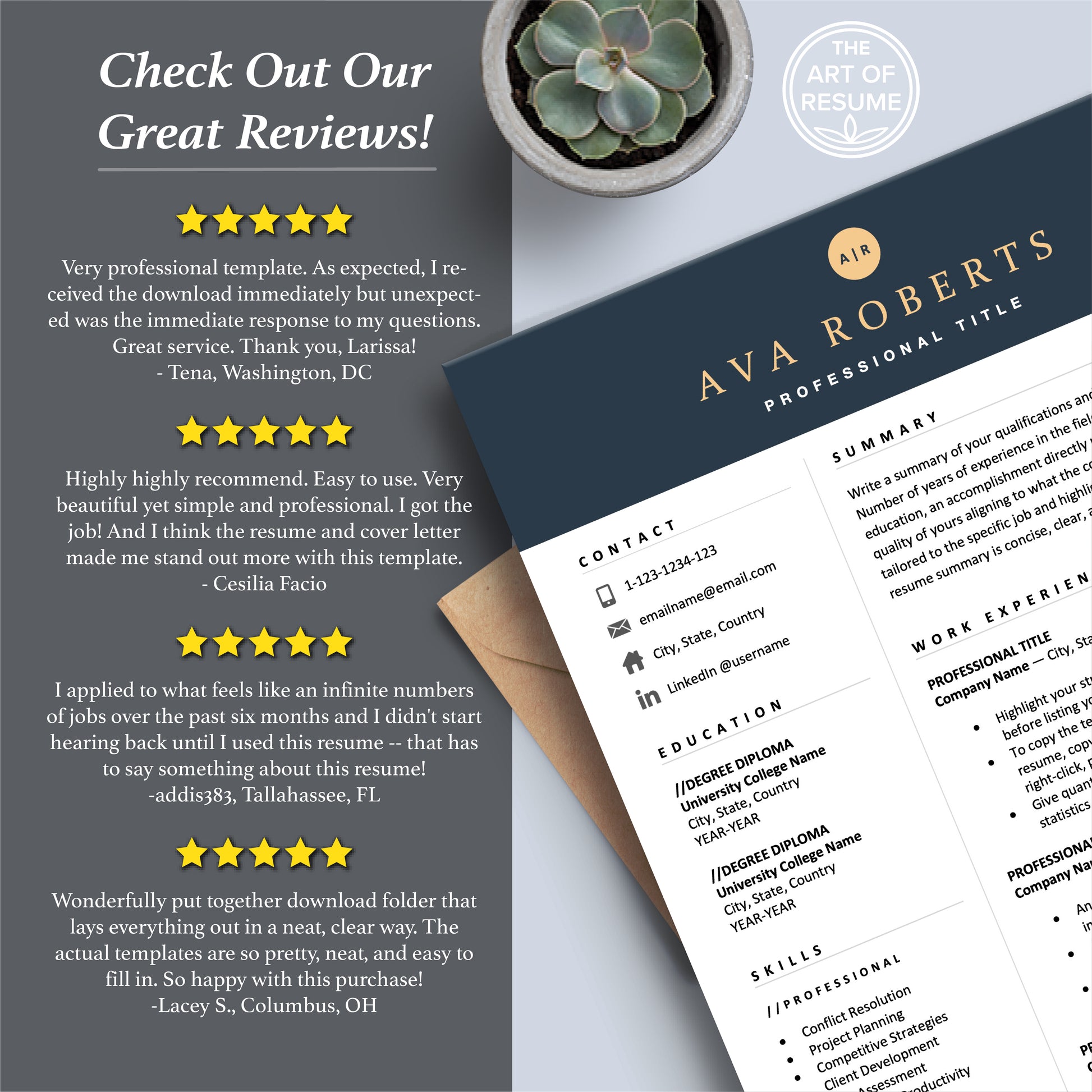 The Art of Resume Templates | Professional Best Resume CV Templates Online 5-Star Reviews