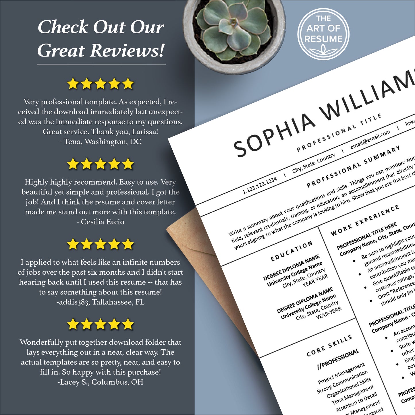 The Art of Resume Templates | Professional Modern Resume CV Templates Online 5-Star Reviews