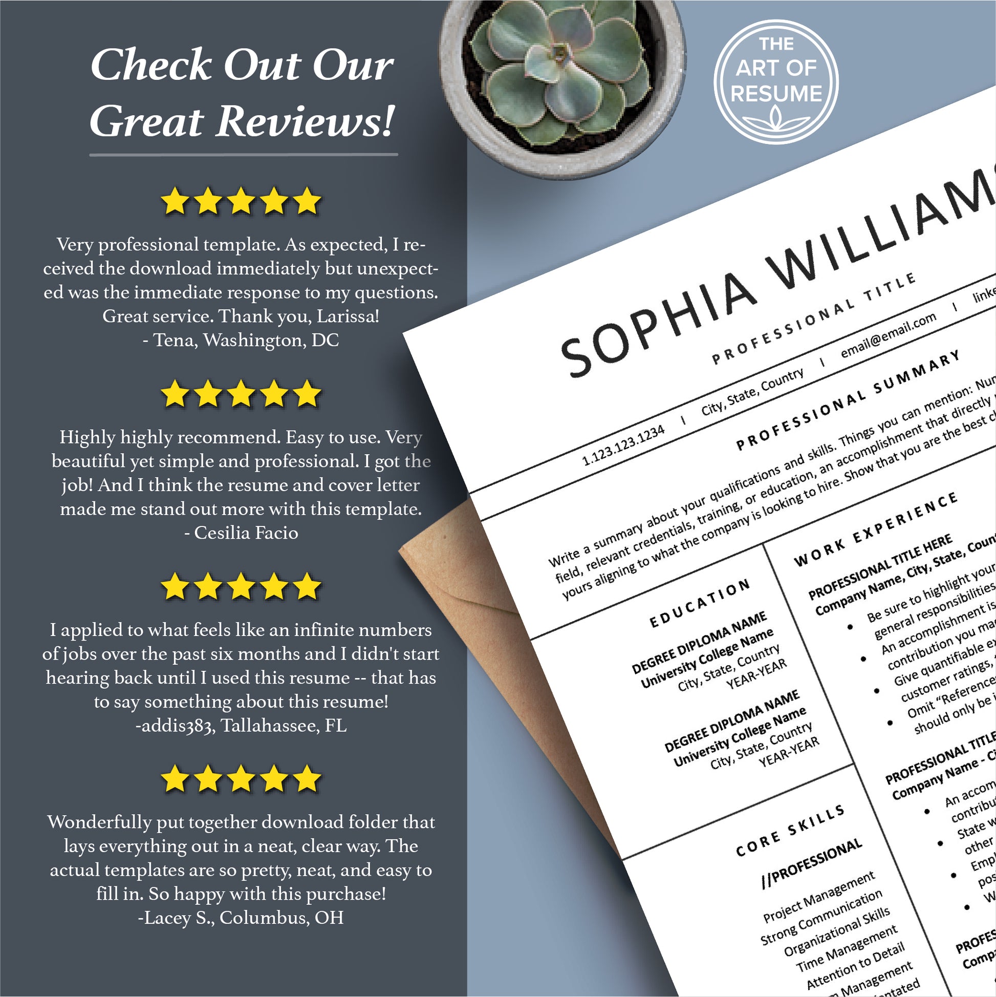 The Art of Resume Templates | Professional Modern Resume CV Templates Online 5-Star Reviews