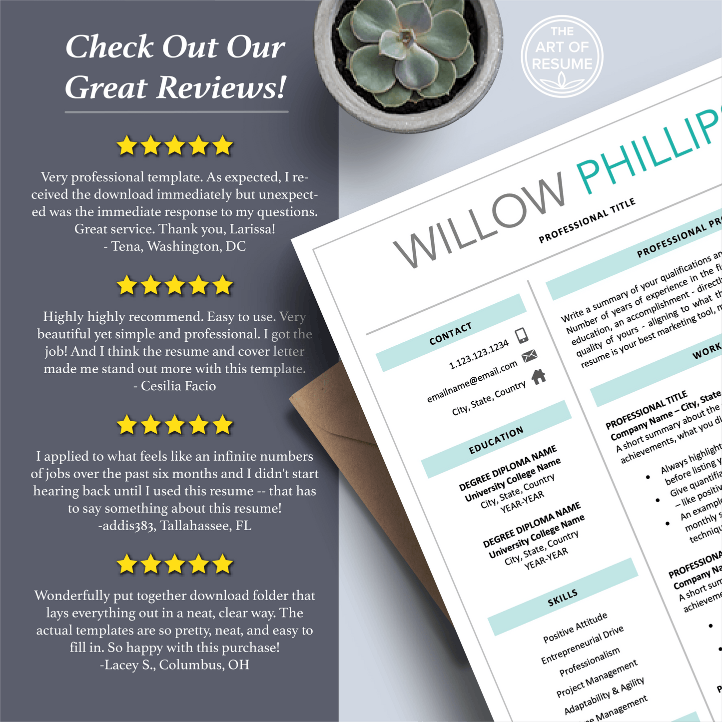 Professional Resume Template Bundles, Executive Resume Design - The Art of Resume