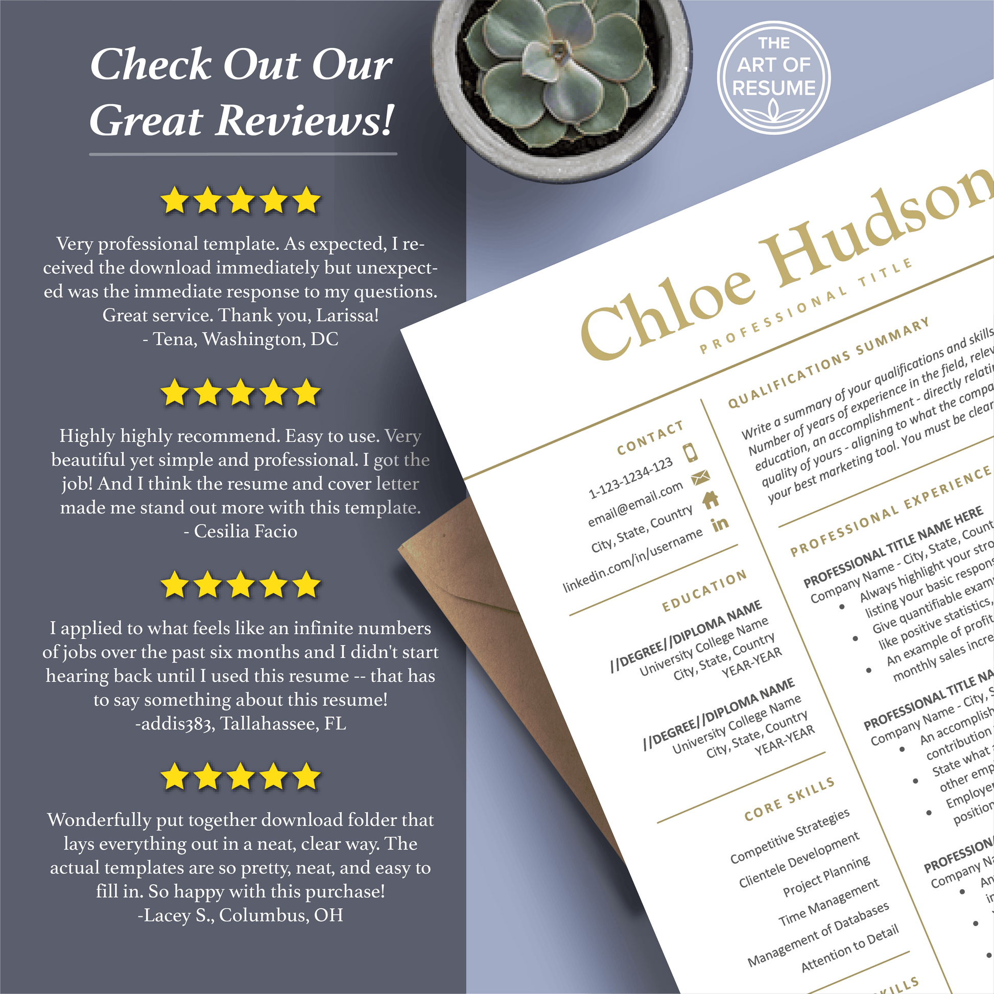 The Art of Resume Templates | Professional Simple Resume CV Templates Online 5-Star Reviews