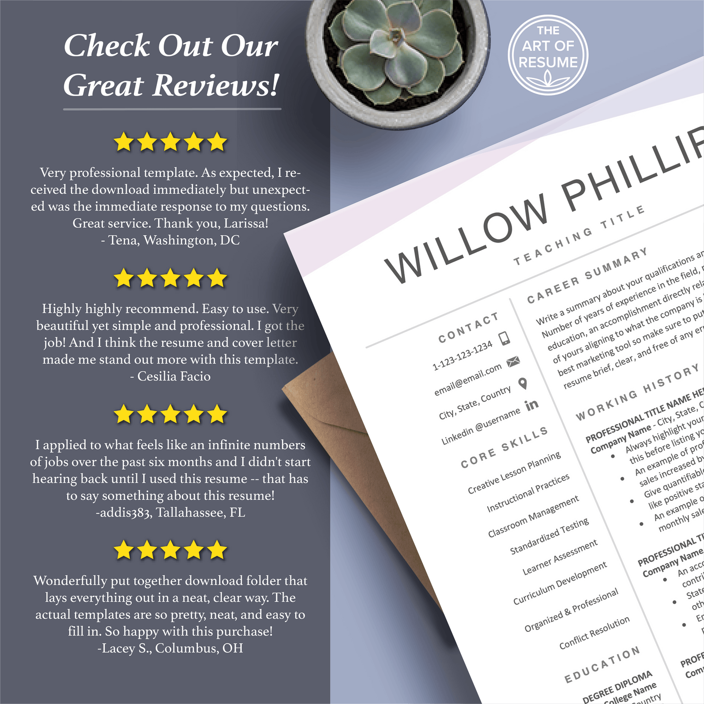 Resume Template Maker | Fully Editable Resume Template | Executive CV Download - The Art of Resume
