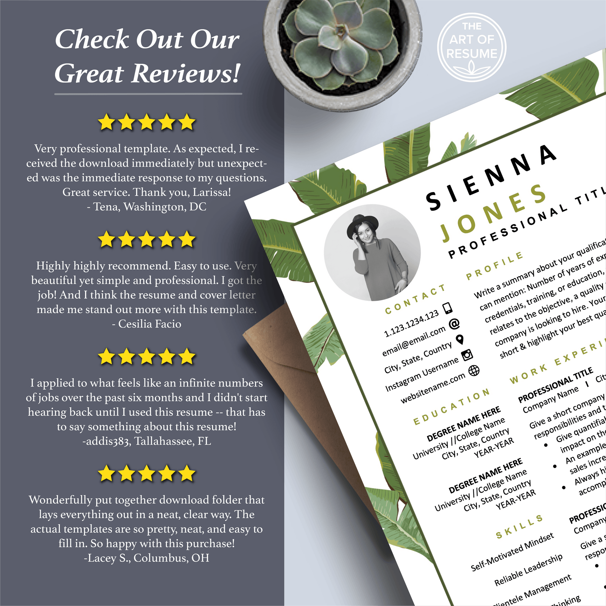 Creative Resume Builder | Resume for Fashion, Art Teacher, Florist, Interior Design - The Art of Resume