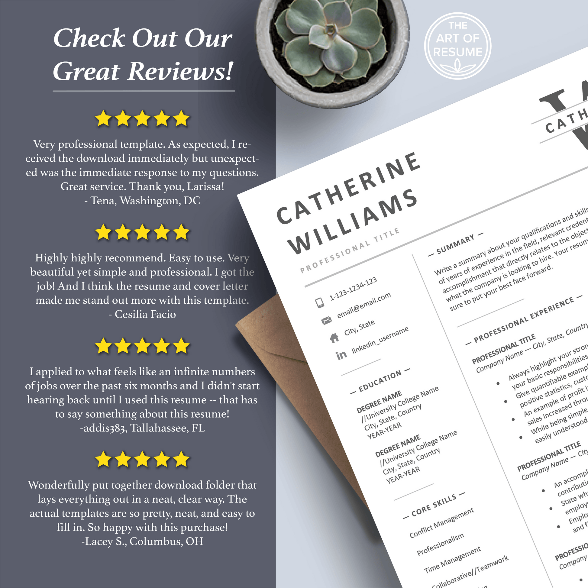 Simple Resume Template | Modern CV Design | Curriculum Vitae - The Art of Resume