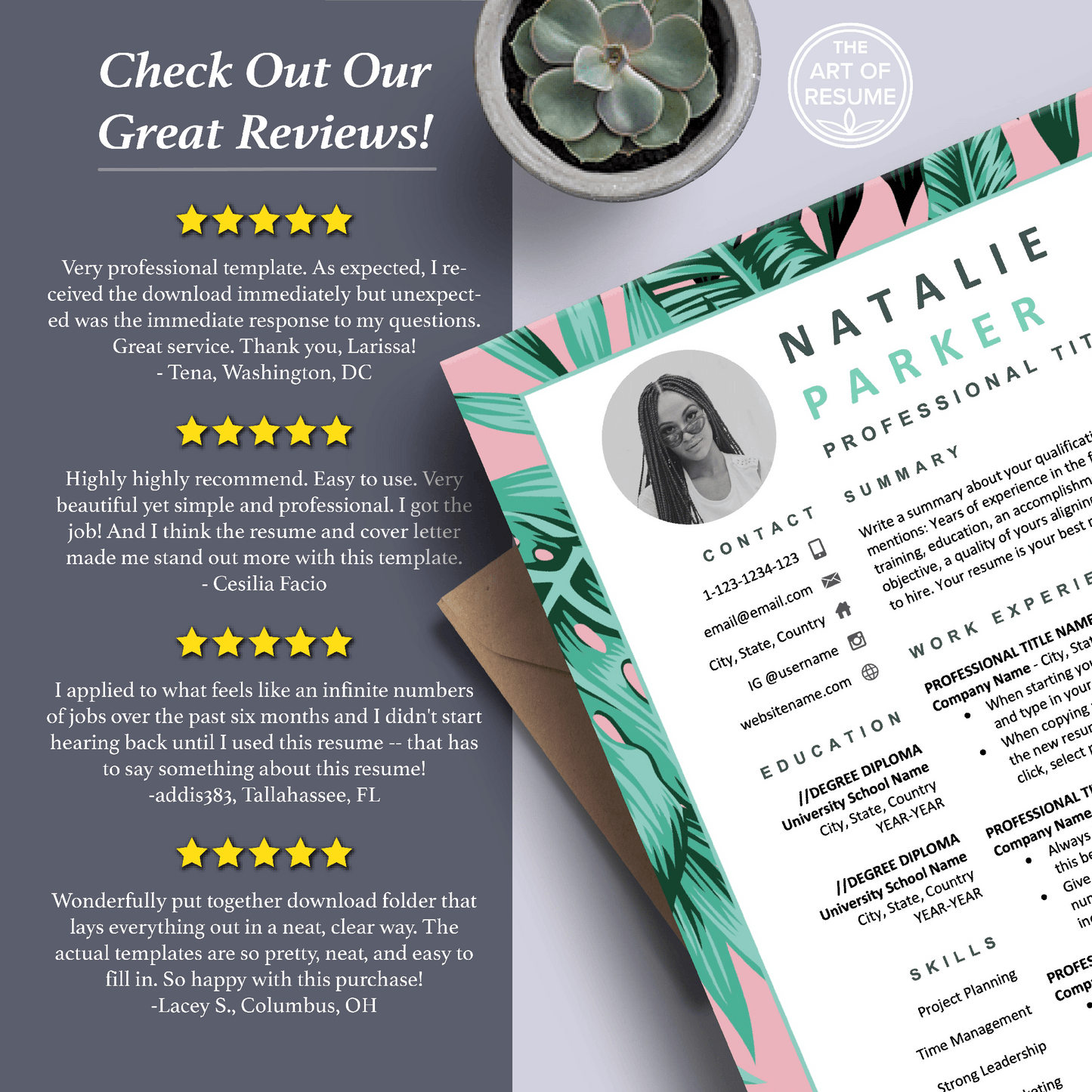 Creative Resume Templates with Photo | Custom Floral Resume Design - The Art of Resume