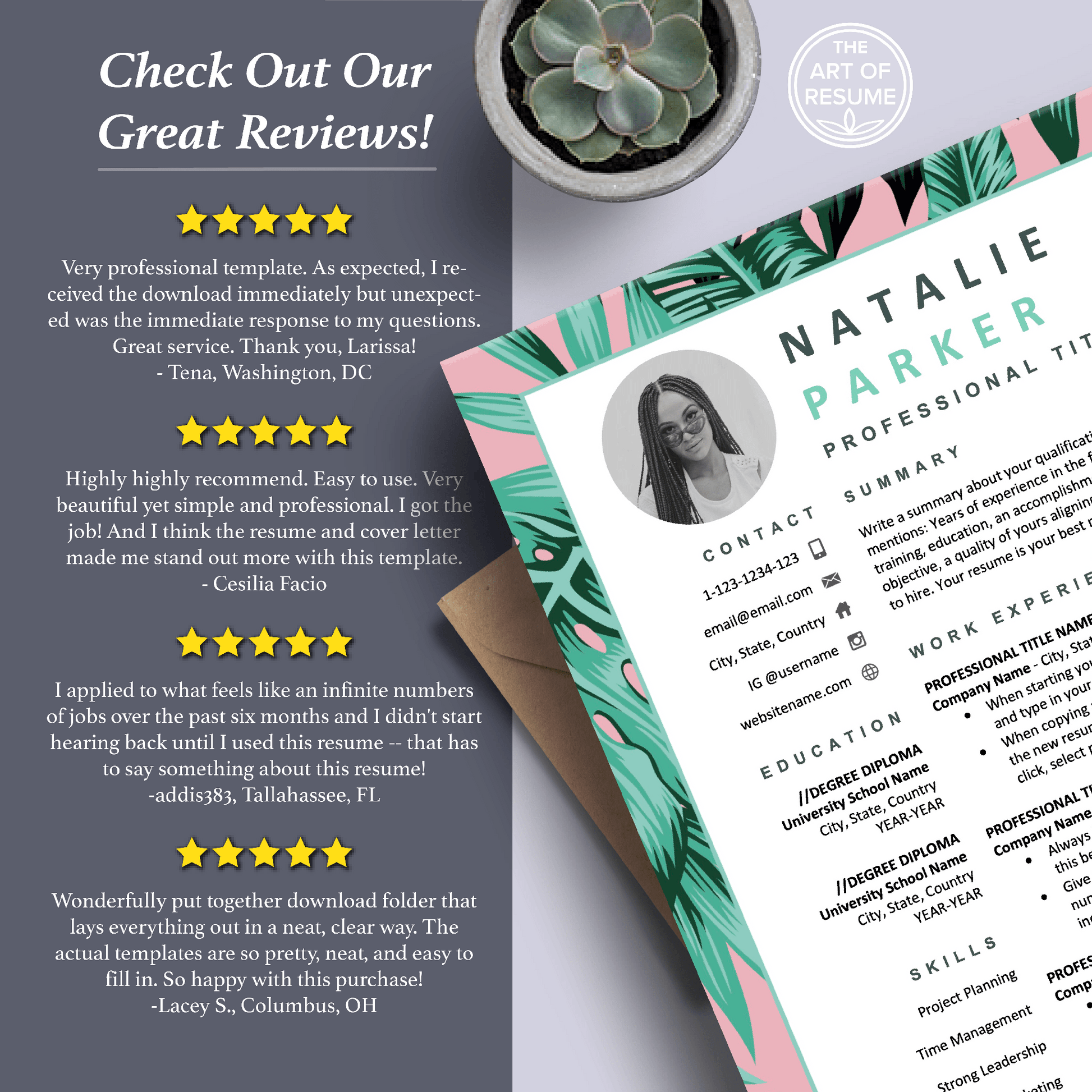 Creative Resume Templates with Photo | Custom Floral Resume Design - The Art of Resume
