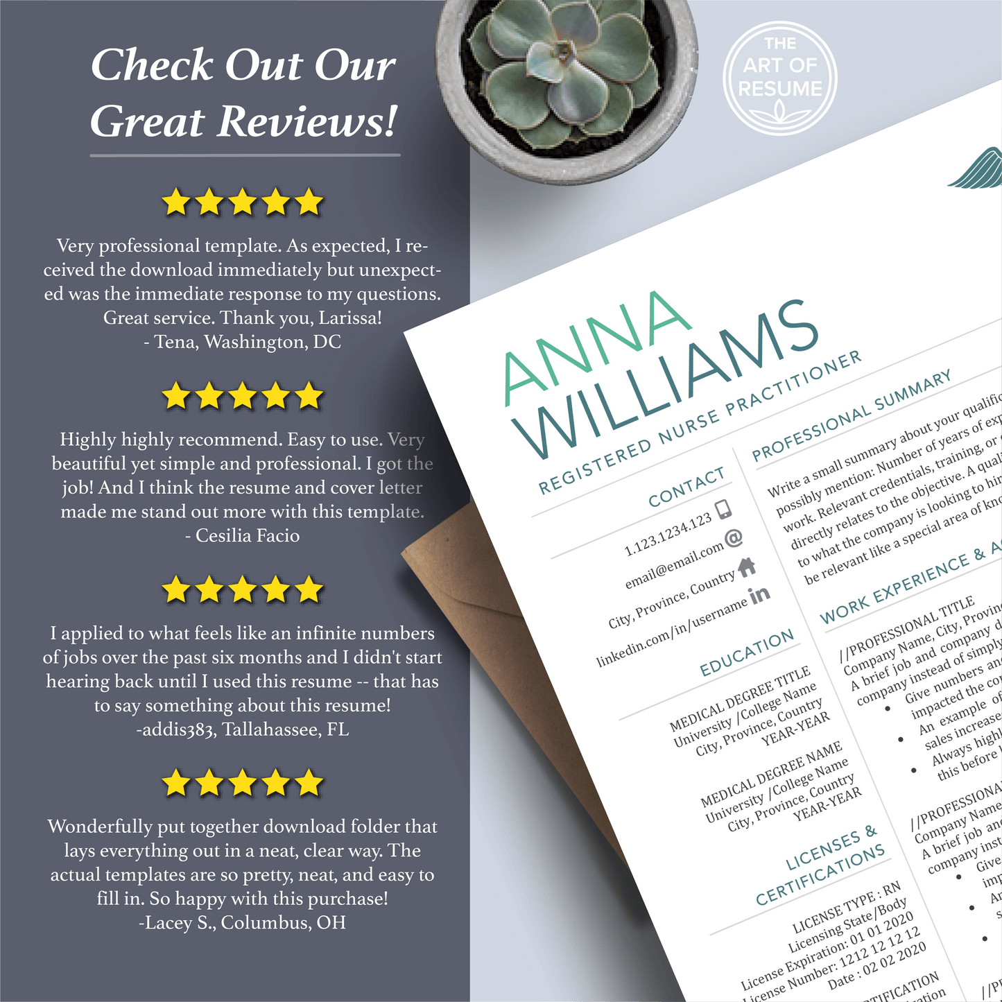 RN Nurse Resume Template | Medical CV | Nursing Student Curriculum Vitae - The Art of Resume