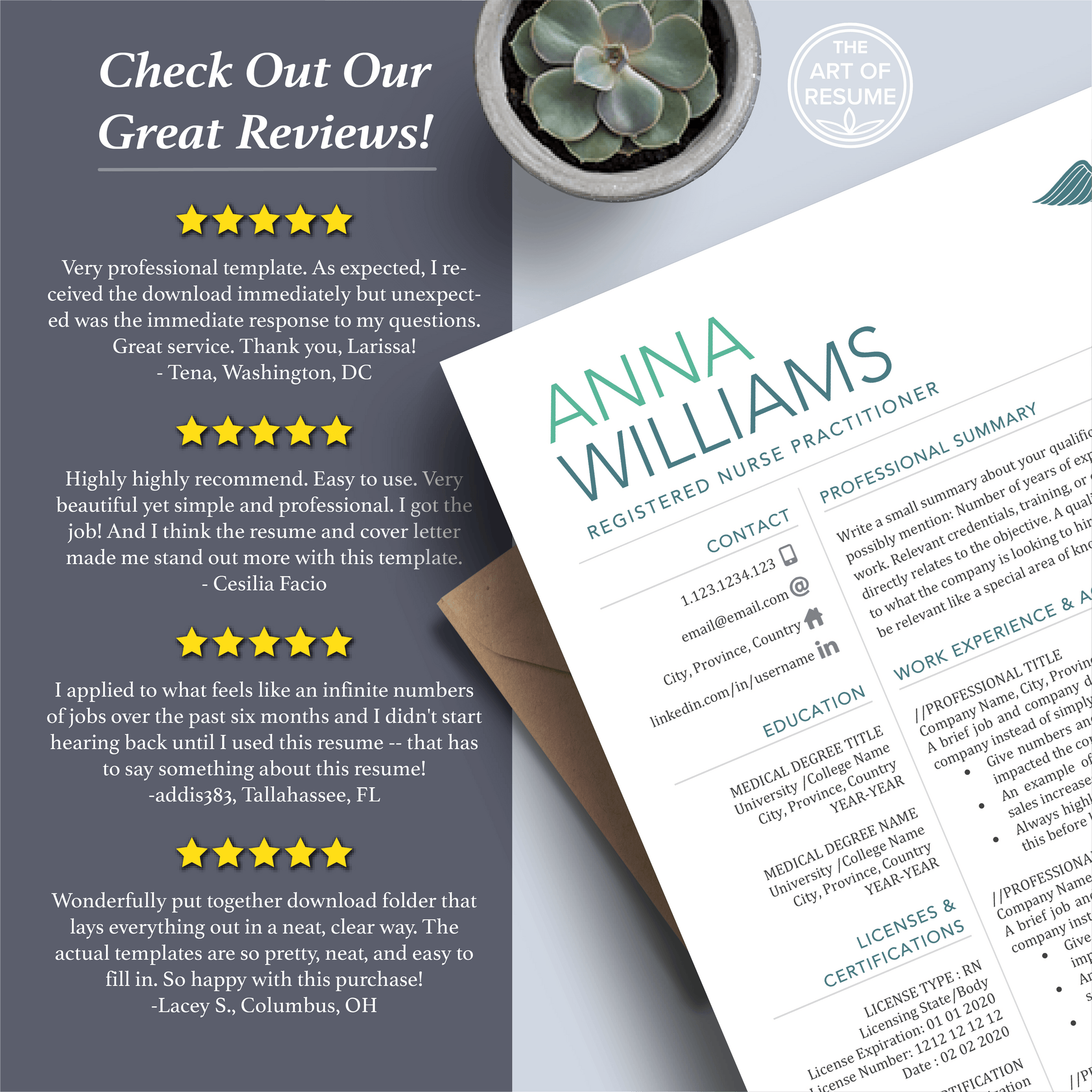 RN Nurse Resume Template | Medical CV | Nursing Student Curriculum Vitae - The Art of Resume