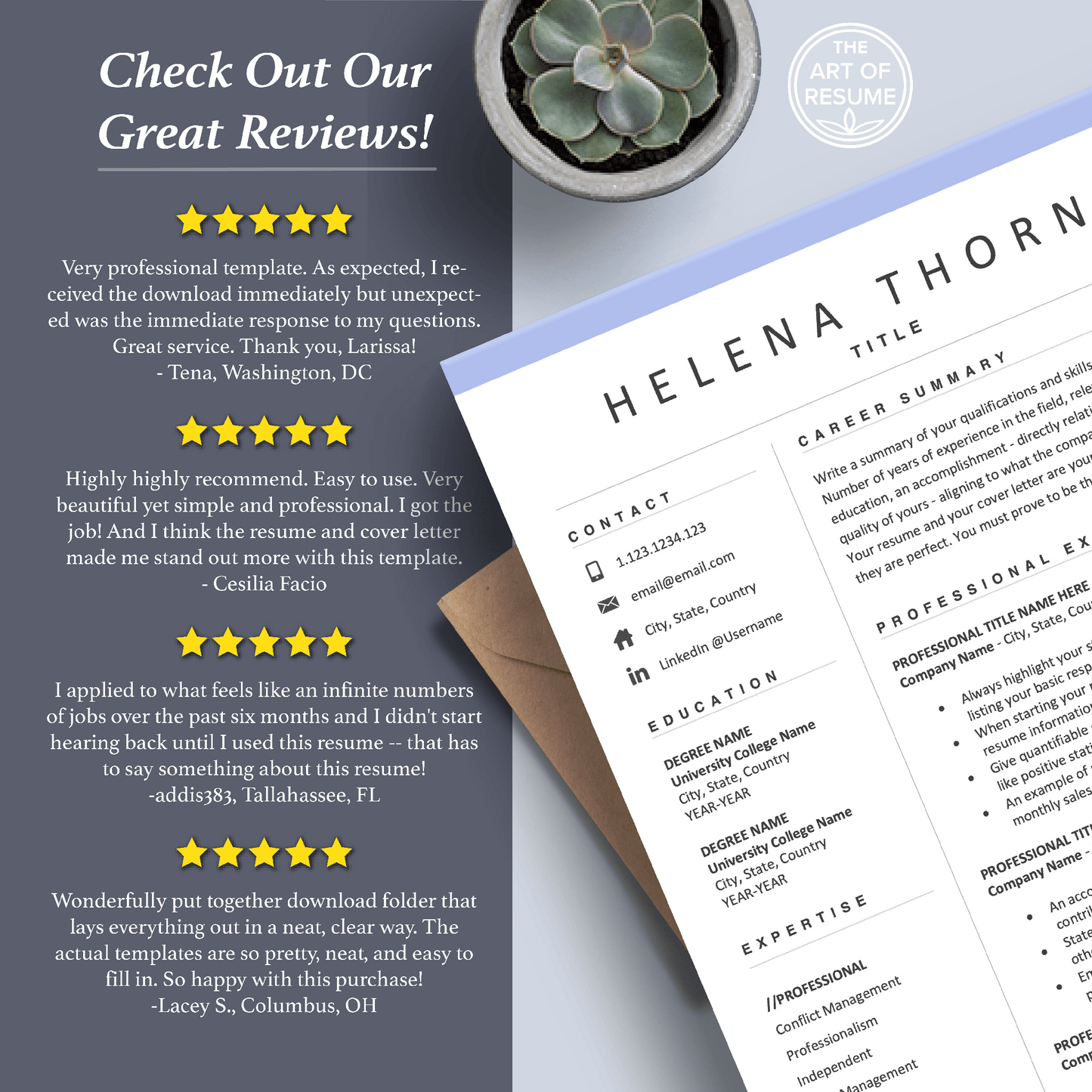 The Art of Resume Templates | Professional Resume CV Templates Online 5-Star Reviews