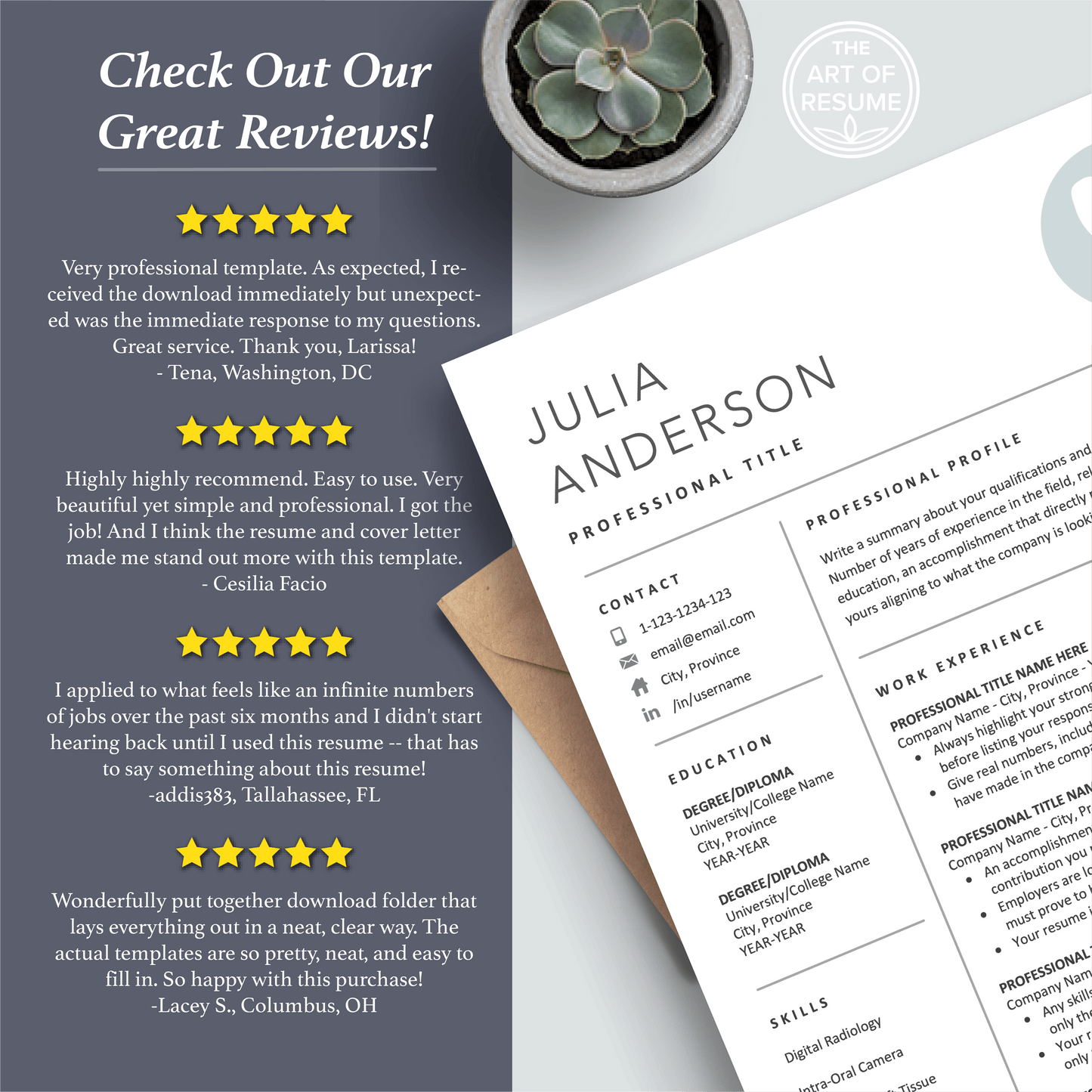 The Art of Resume Templates | Dentist, Hygienist, Dental Student, Assistant Resume CV Templates Online 5-Star Reviews
